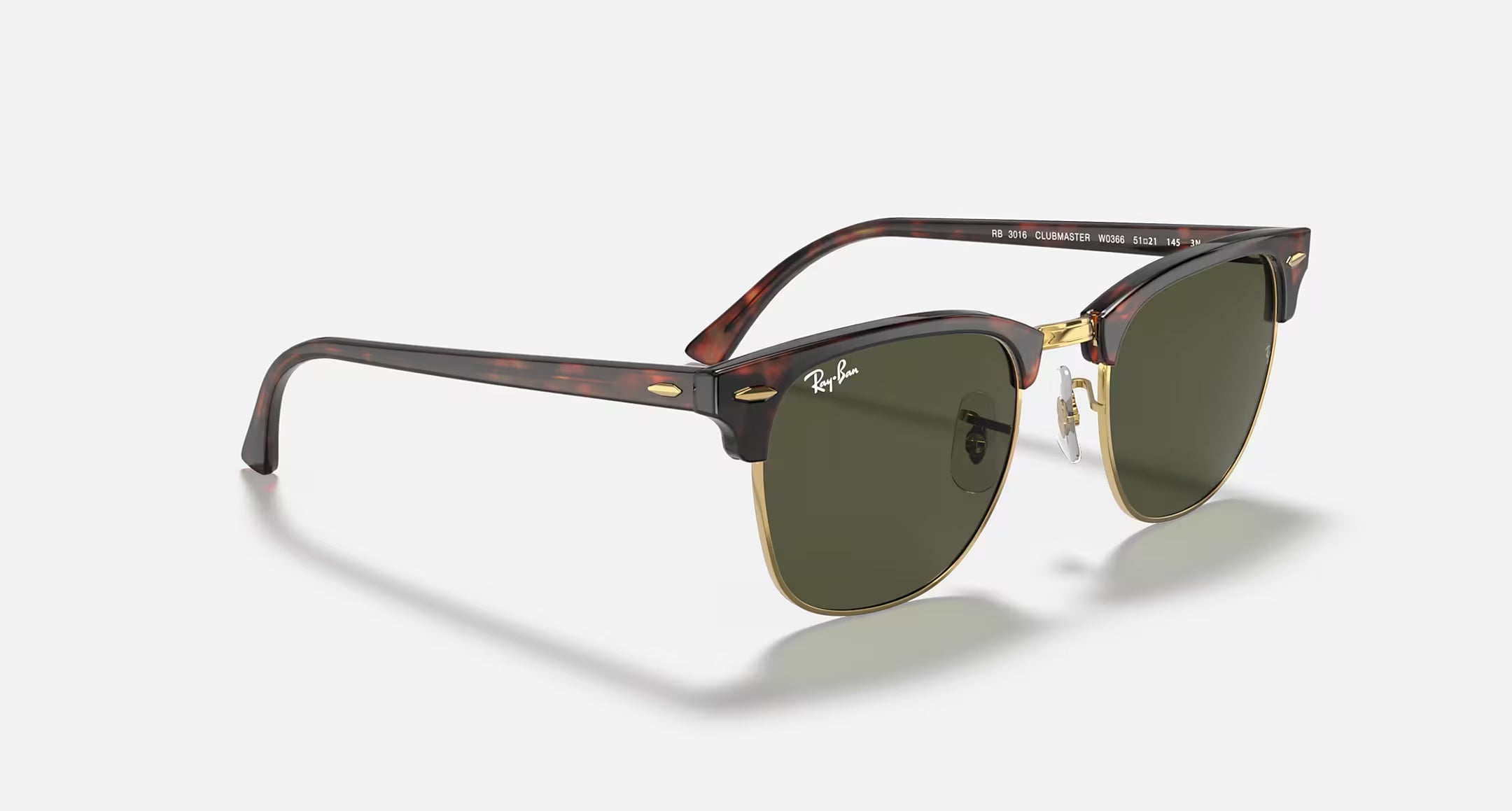 Ray-Ban Clubmaster Classic Sunglasses Polished Tortoise on Gold
