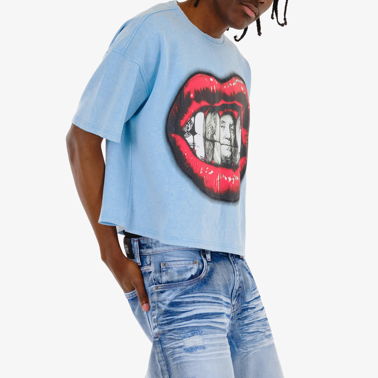 Men's Copper Rivet Money Doesn't Grow On Trees T-Shirt Sky Blue