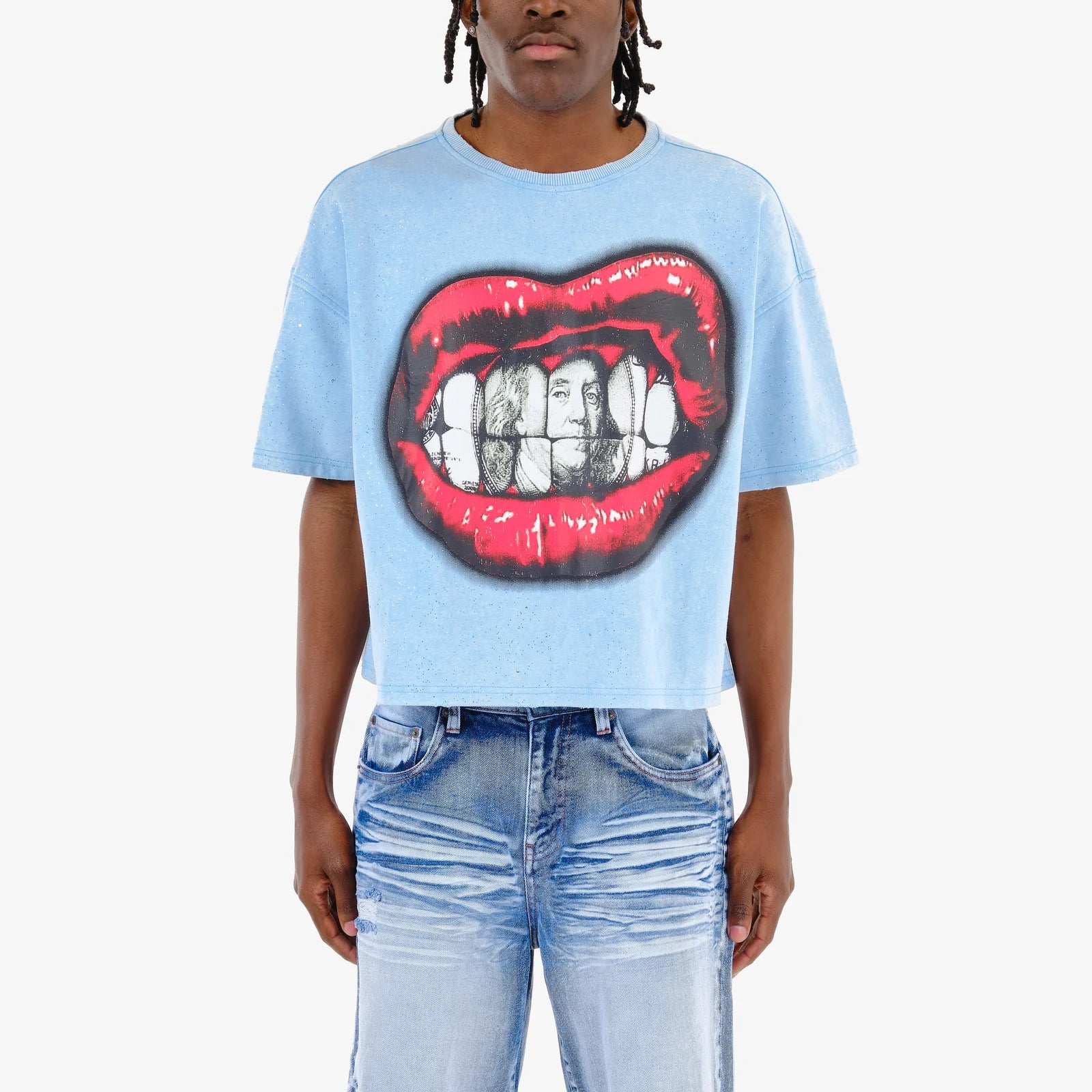 Men's Copper Rivet Money Doesn't Grow On Trees T-Shirt Sky Blue