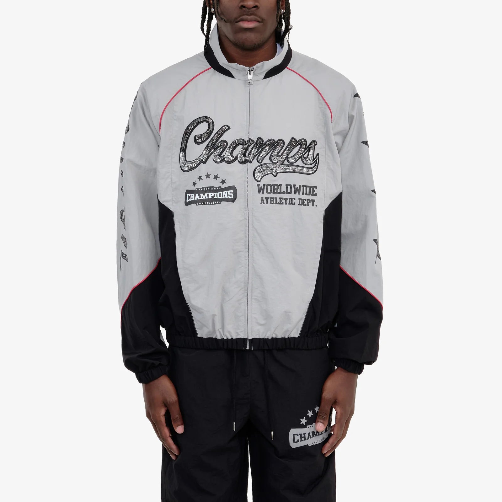 Men's Copper Rivet Champs Windbreaker Full Zip Black