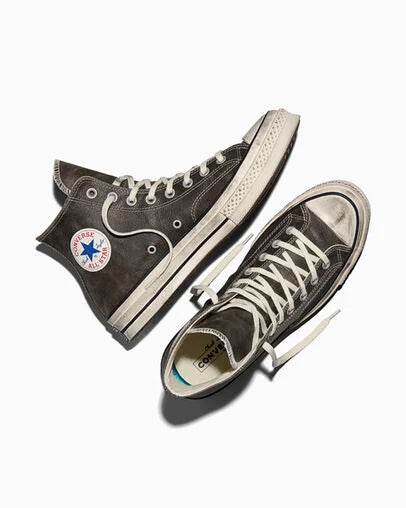 Men's Converse Chuck 70 Burnished Leather High Top Shoes Black