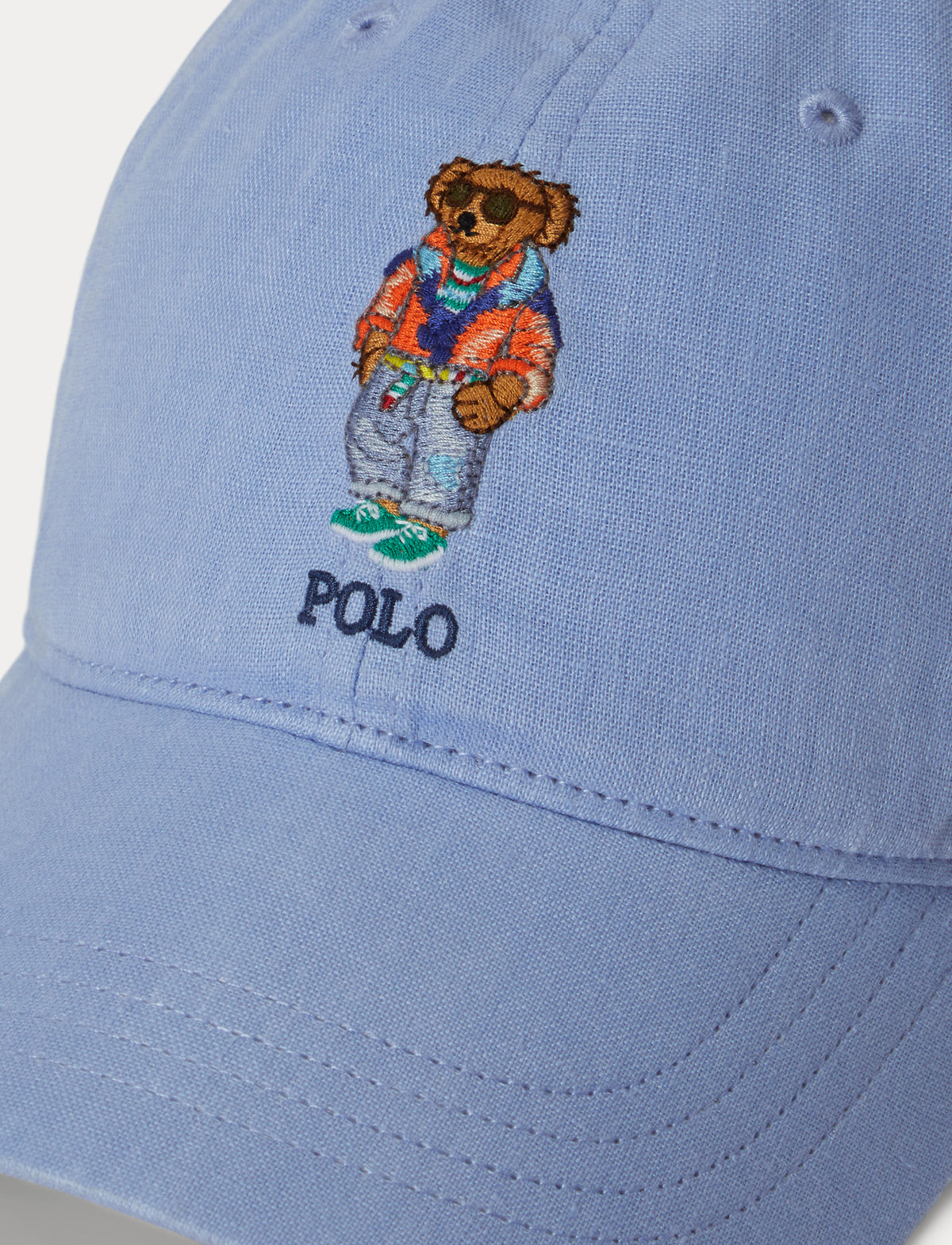 Polo Ralph Lauren Bear Linen Ball Cap Austin Blue