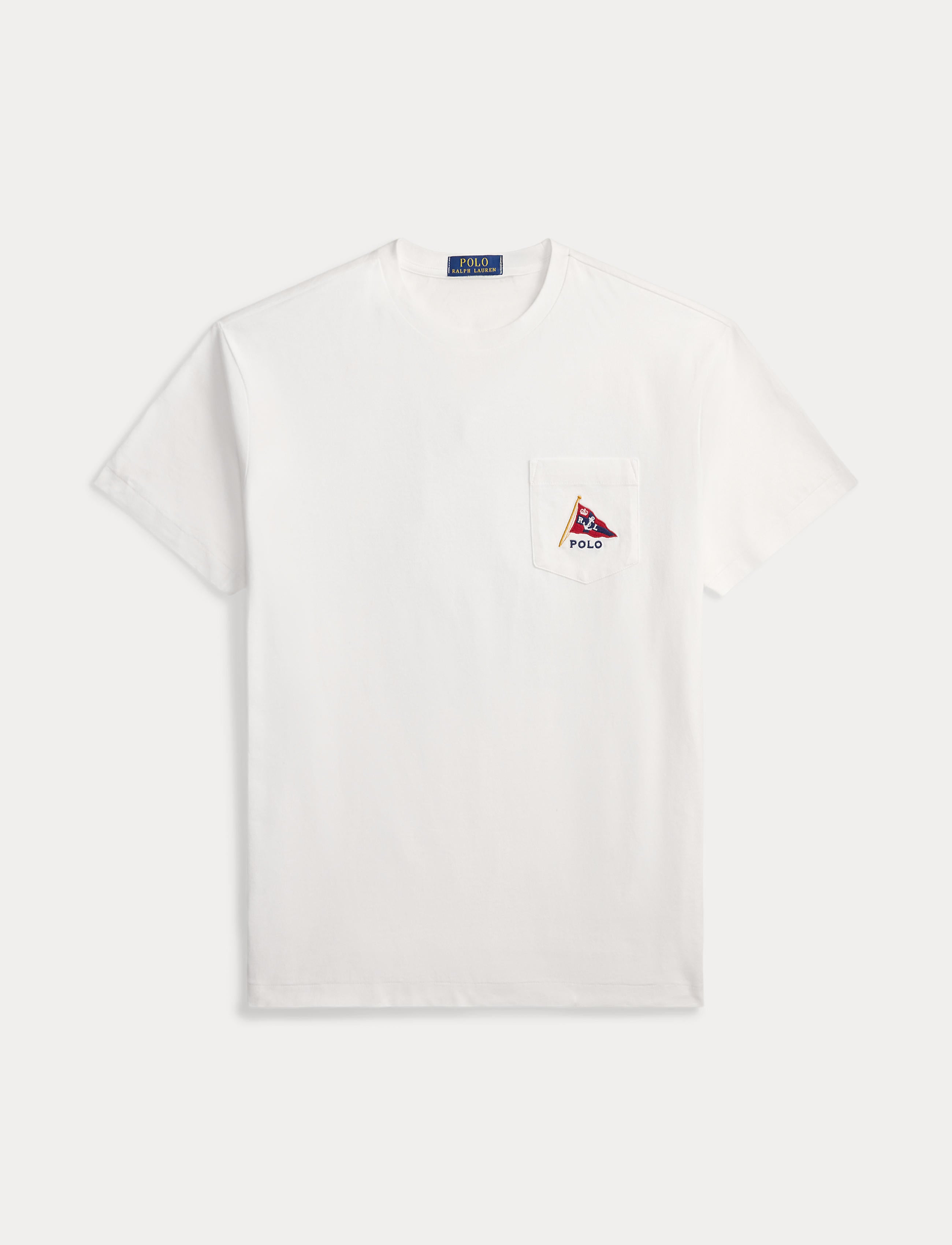 Men's Polo Ralph Lauren Newport Bear Graphic Pocket T-Shirt White