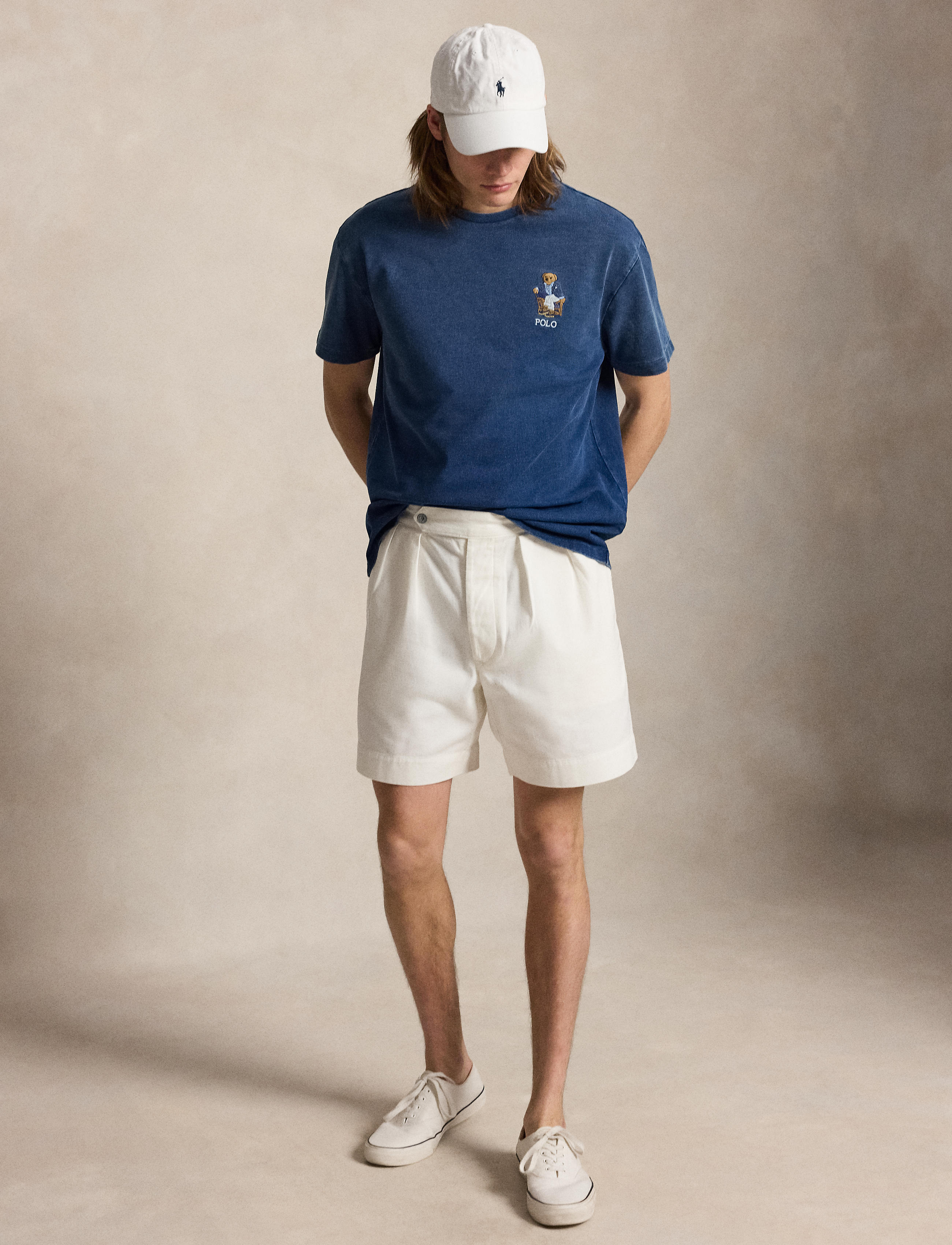 Men's Polo Ralph Lauren Classic Fit Polo Bear Indigo T-Shirt Newport Bear