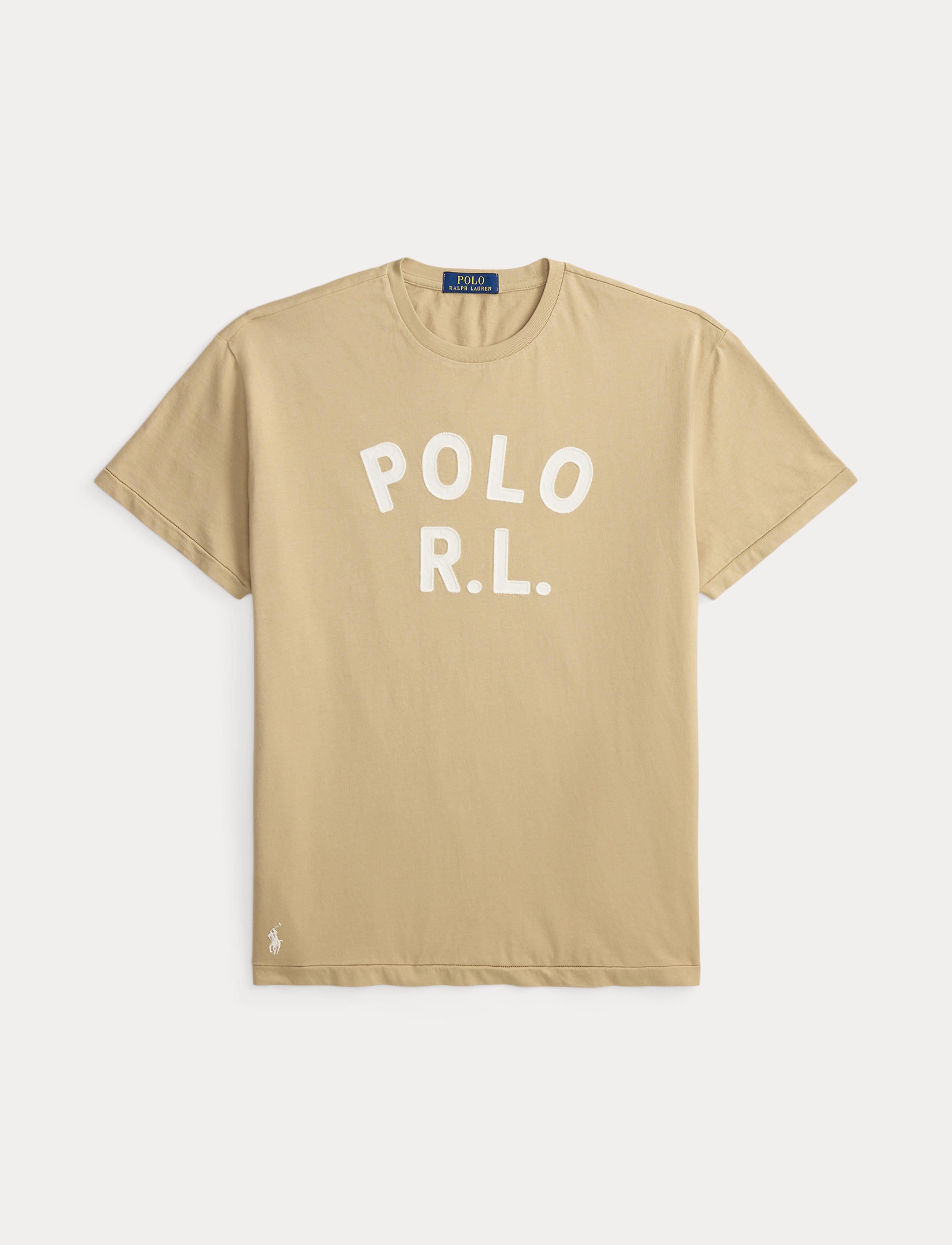 Men's Polo Ralph Lauren Classic Fit Logo Jersey T-Shirt Vintage Khaki