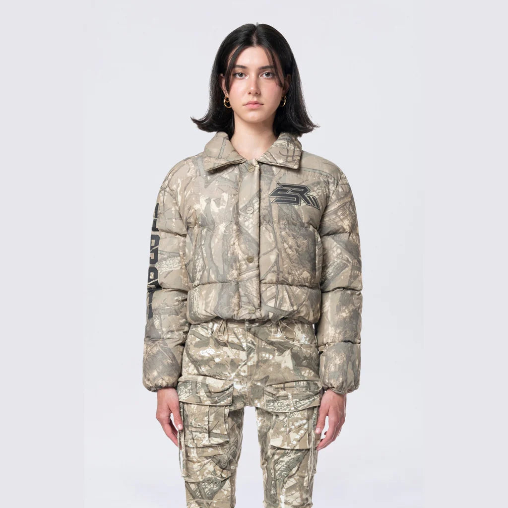 Women's Smoke Rise Patched Puffer Jacket Khaki