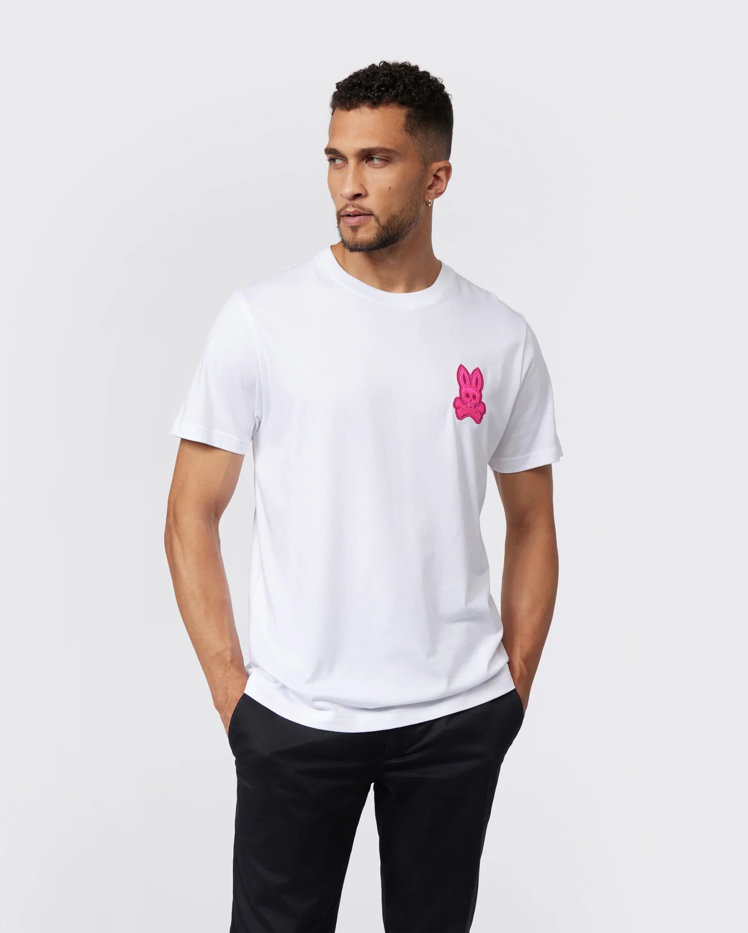 Men's Psycho Bunny Cleveland Chainstitch Logo Tee White