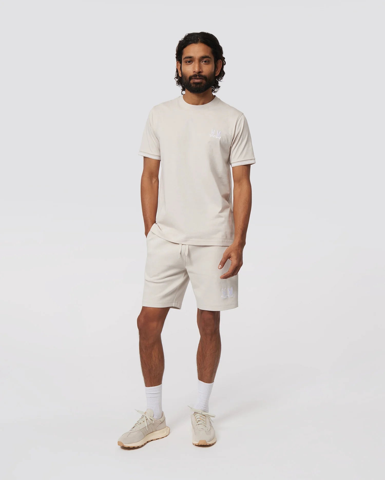 Men's Psycho Bunny Kingwood Embroidery Twin Bunny Tee Linen