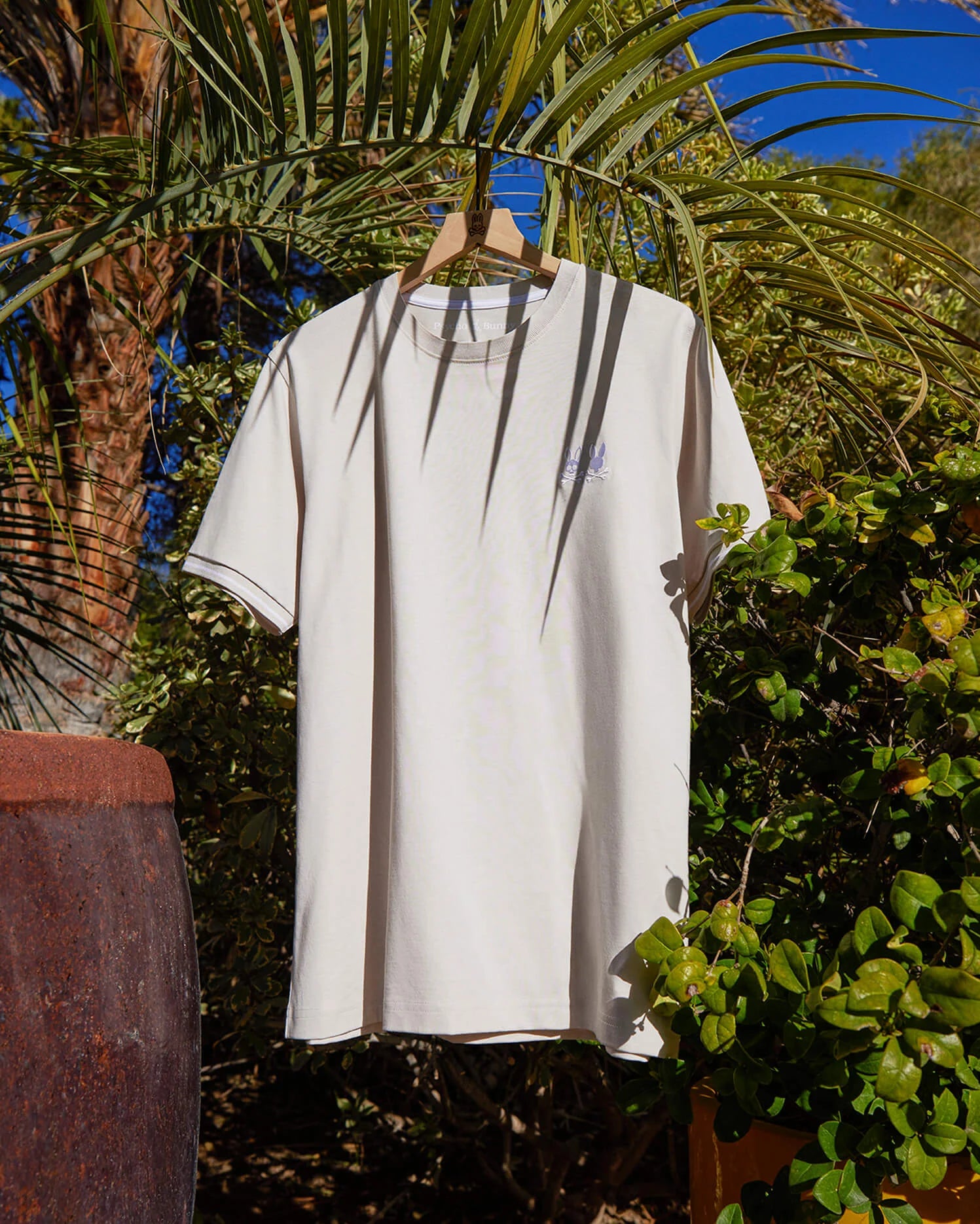 Men's Psycho Bunny Kingwood Embroidery Twin Bunny Tee Linen