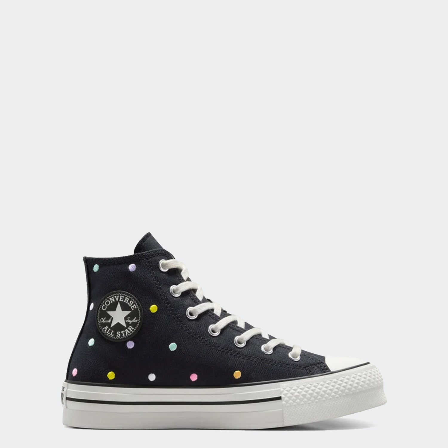 Big Kid Converse Chuck Taylor All Star Embroidered Polka Dots Platform Shoes