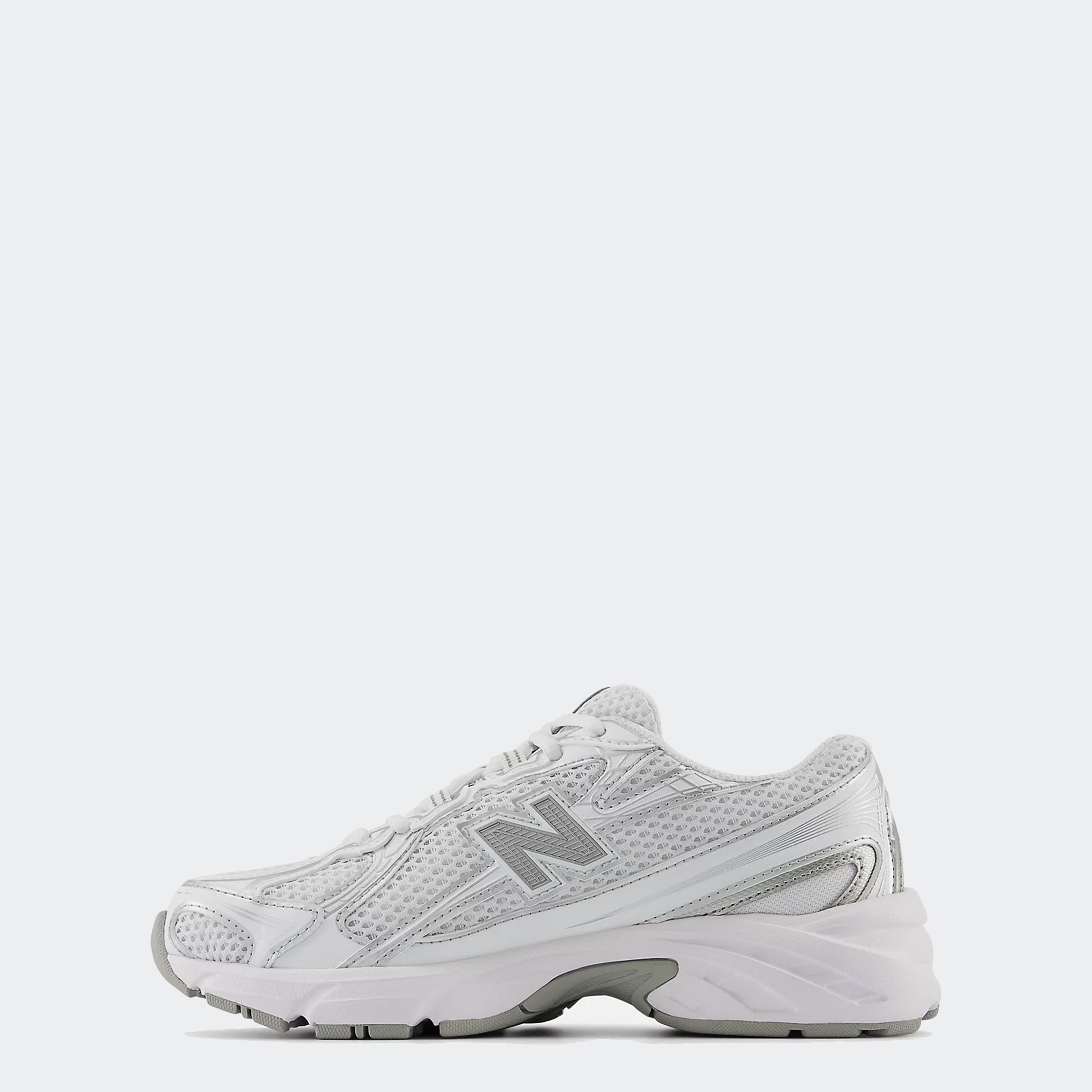 Big Kids New Balance 740 Shoes White with Silver Metallic