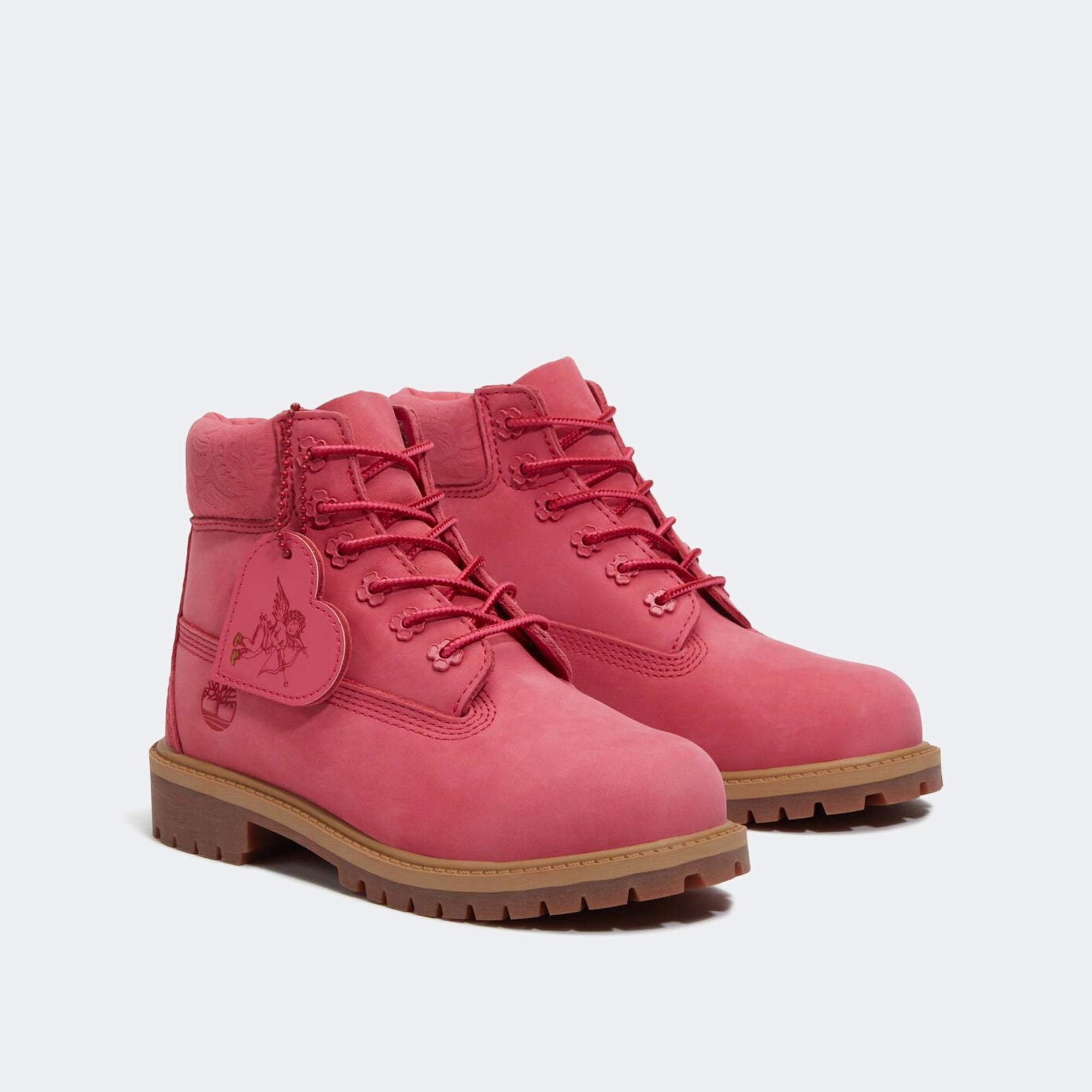 Big Kid Timberland Premium 6-Inch Waterproof Boots Bright Pink Nubuck