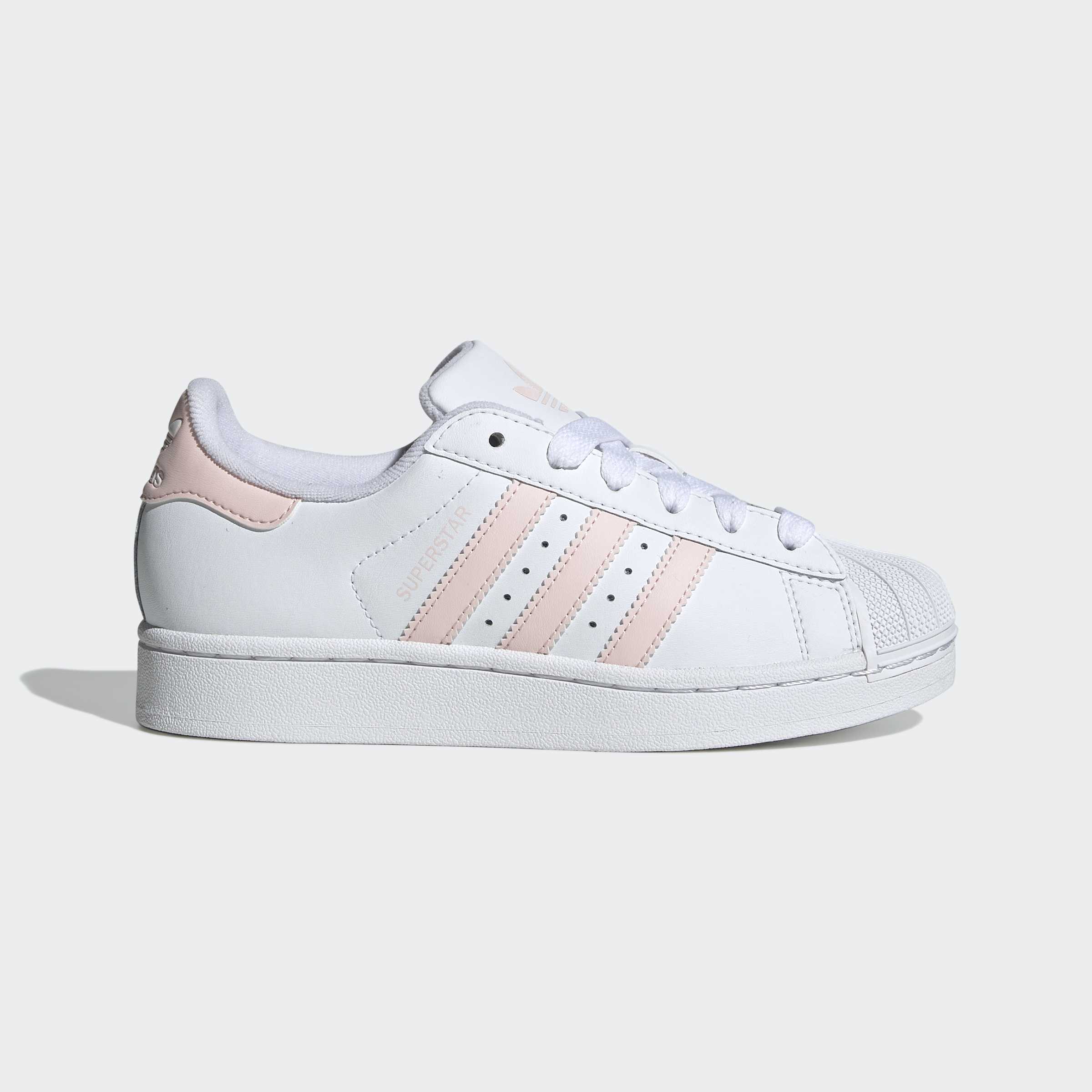 Big Kids adidas Originals Superstar II Shoes Cloud White / Sandy Pink
