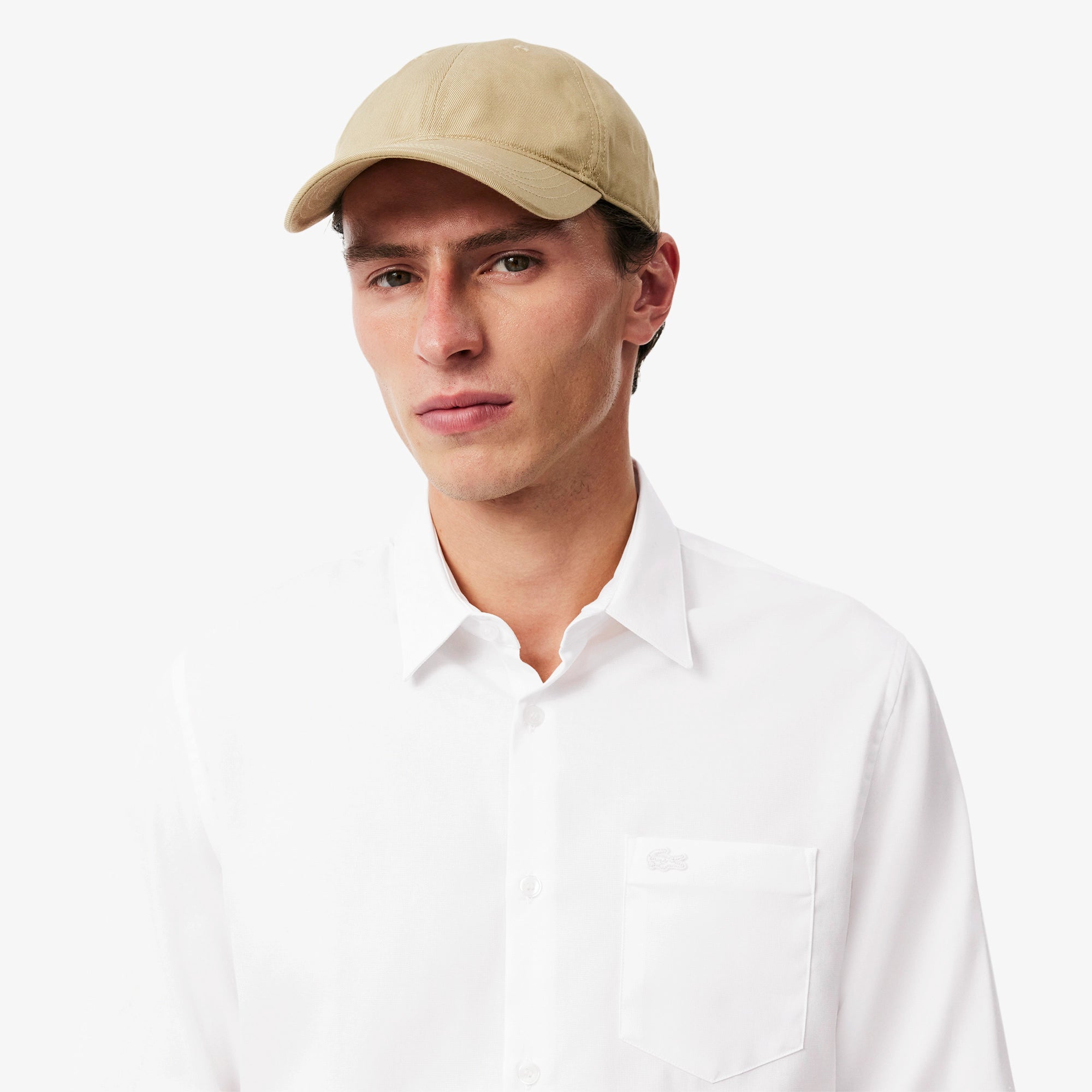 Men's Lacoste Regular Fit Cotton Button Down Shirt White