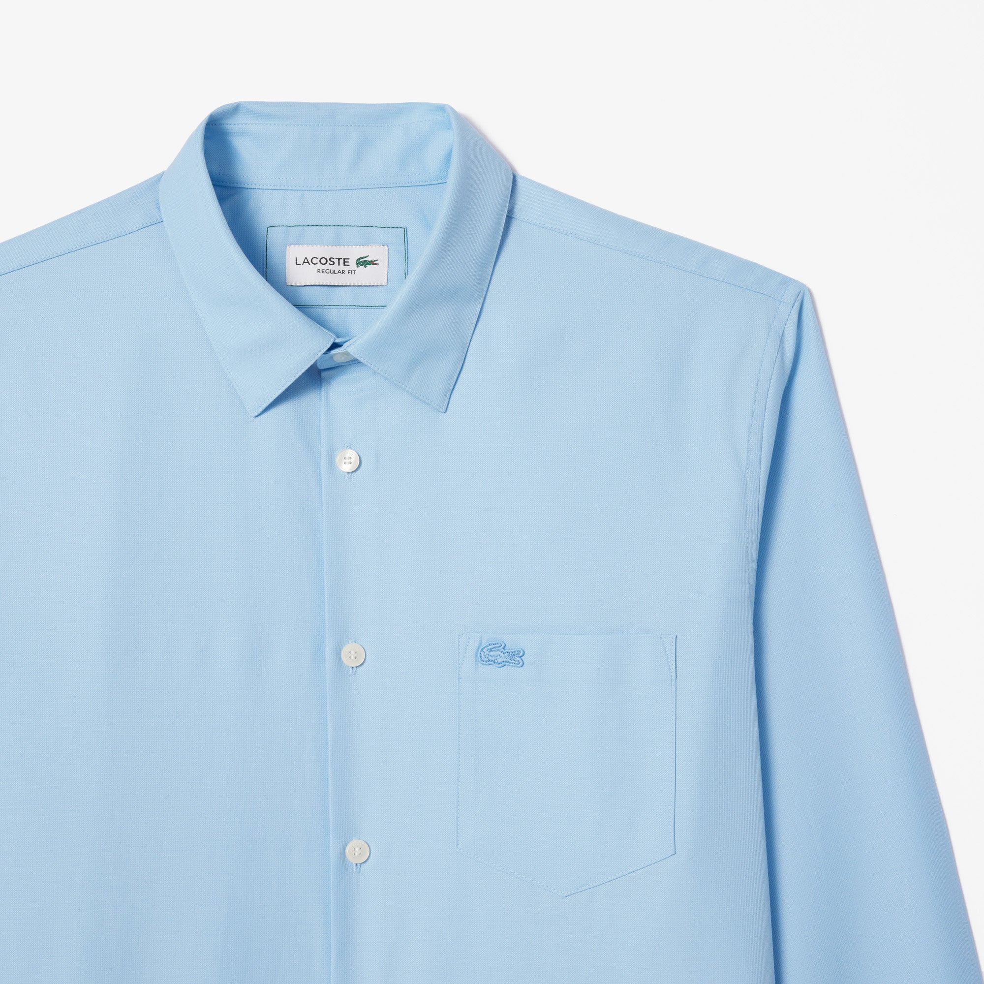 Men's Lacoste Regular Fit Cotton Button Down Shirt Pastel Blue
