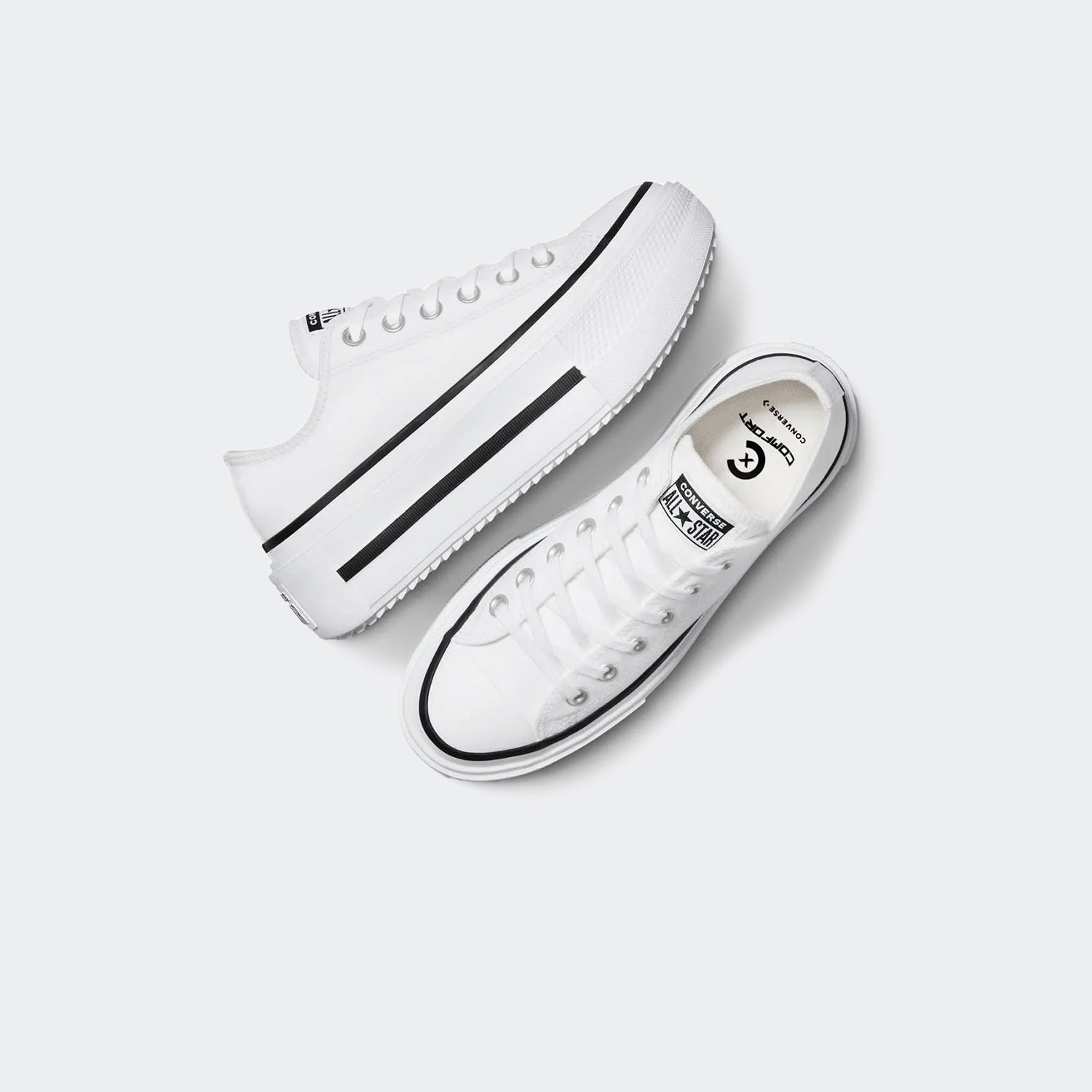 Unisex Converse Chuck Taylor All Star Lift Double Stack Ox Shoes White / Black / White