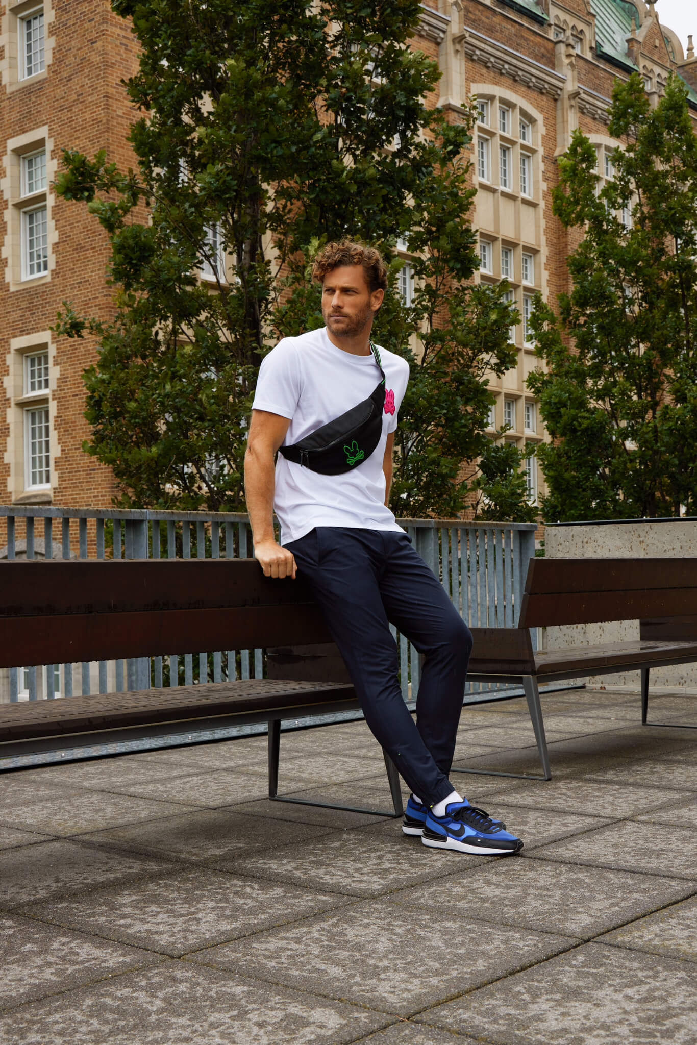 Men's Psycho Bunny Cleveland Chainstitch Logo Tee White