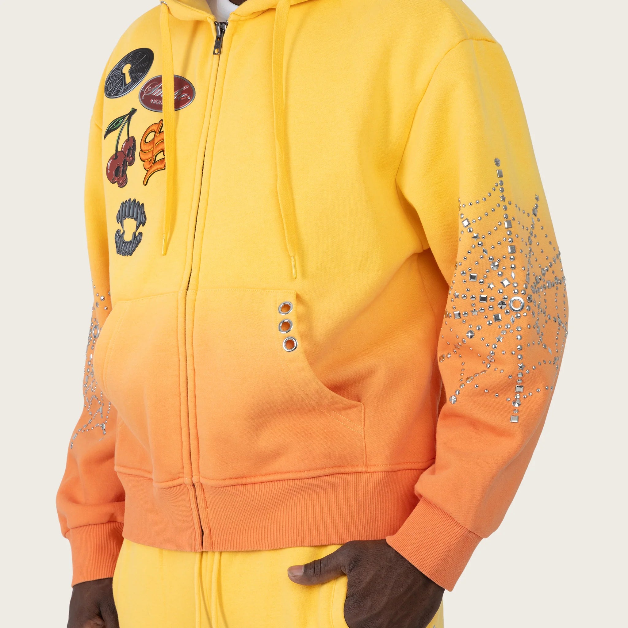 Men's Smoke Rise Oversized No Rules Fleece Full Zip Hoodie Daffodil Yellow