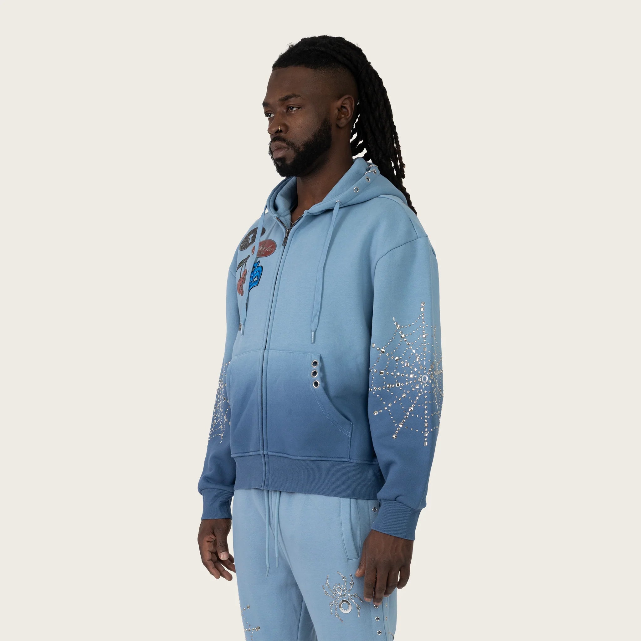Men's Smoke Rise Oversized No Rules Fleece Full Zip Hoodie Dusk Blue