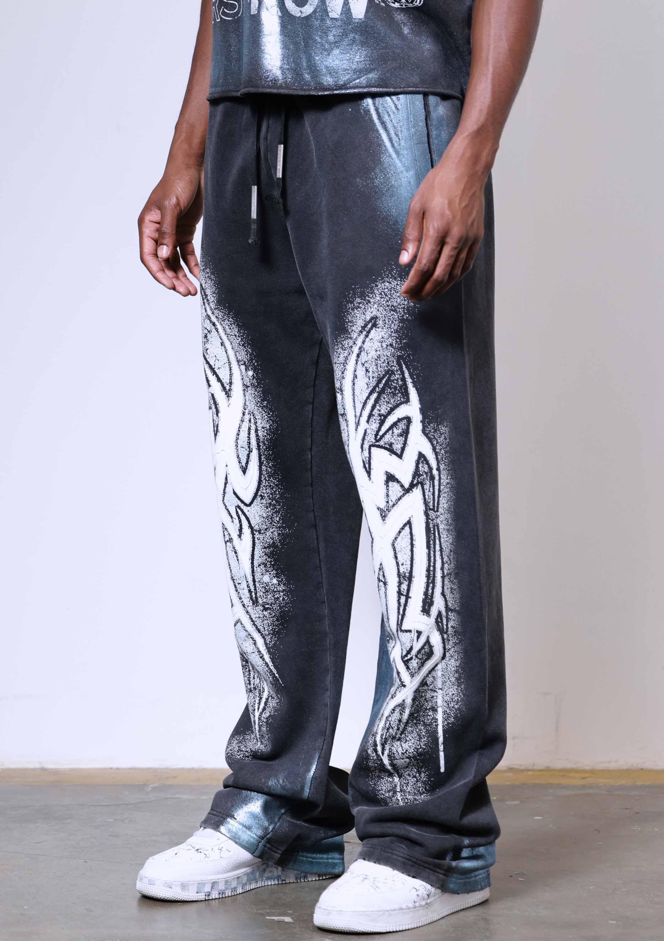 Men's First Row Y2K Tribal Baggy Jogger