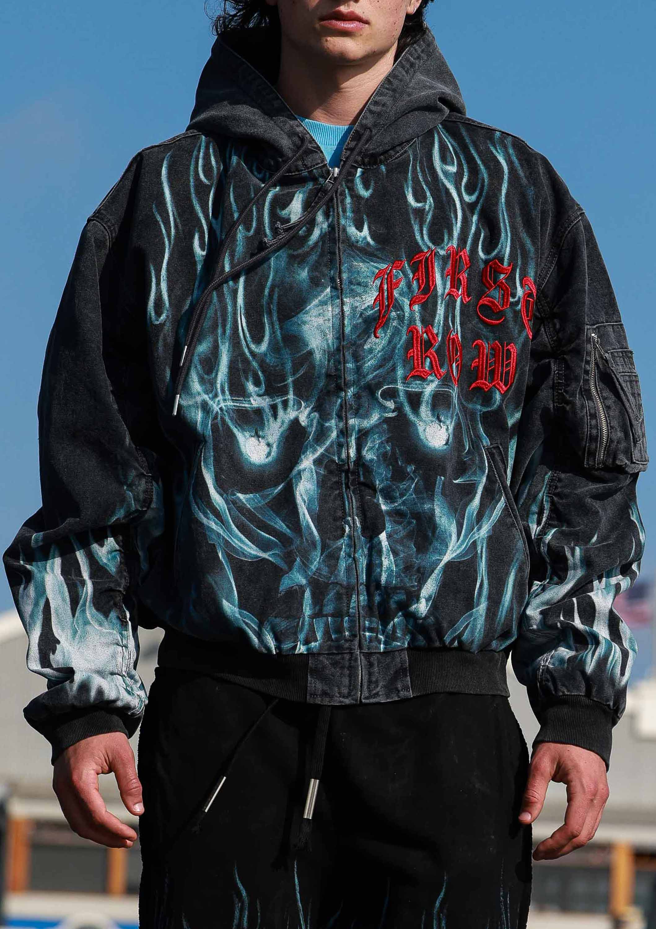 Men's First Row Wake Up & Be Fierce Flame Hood Jacket