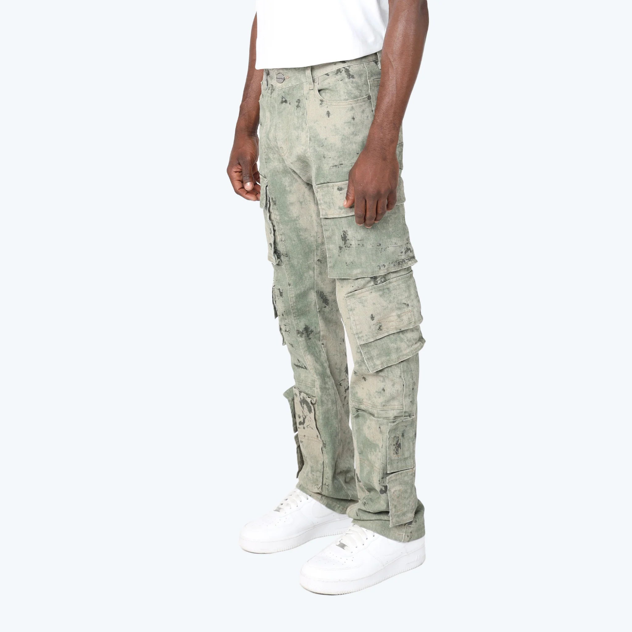 Men's Smoke Rise Straight Utility Splatter Print Twill Pants Solar Olive