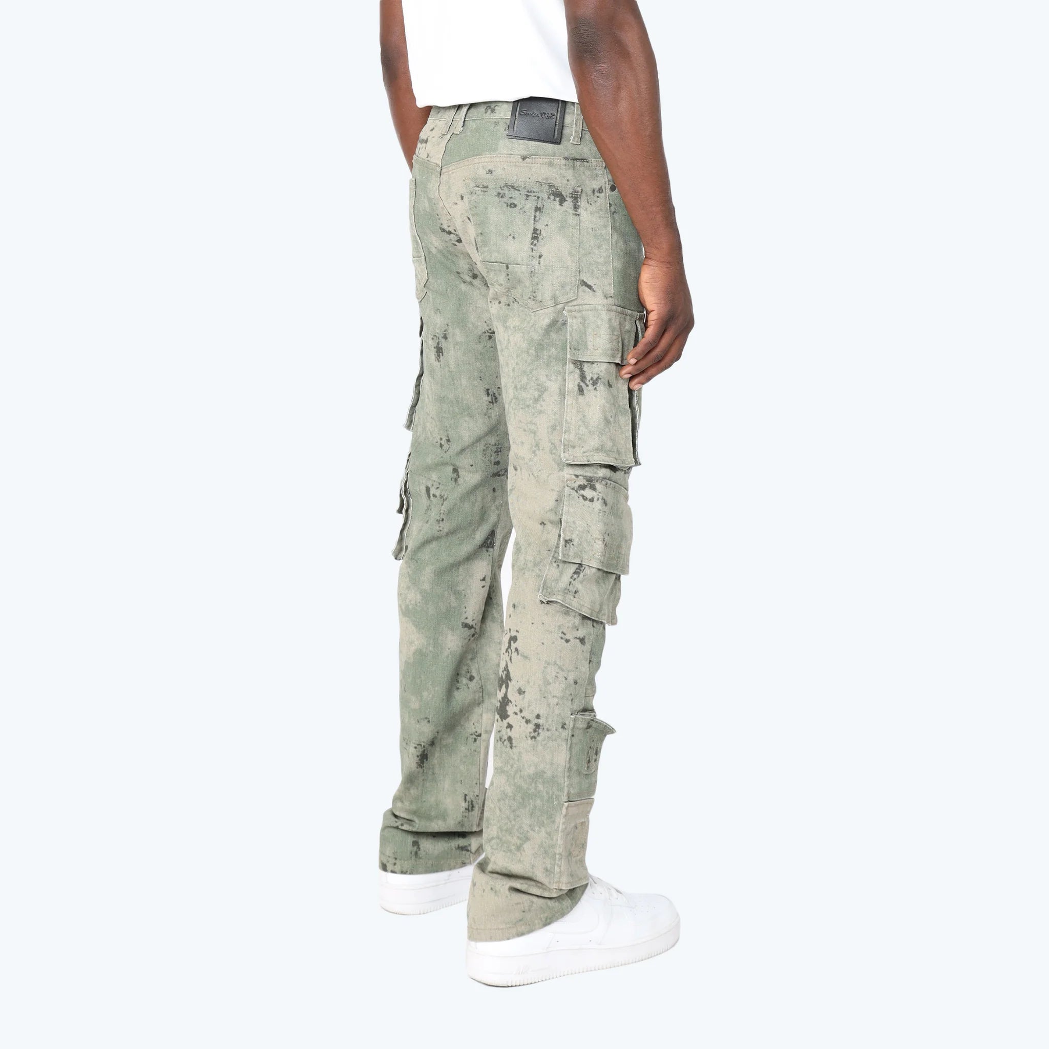 Men's Smoke Rise Straight Utility Splatter Print Twill Pants Solar Olive