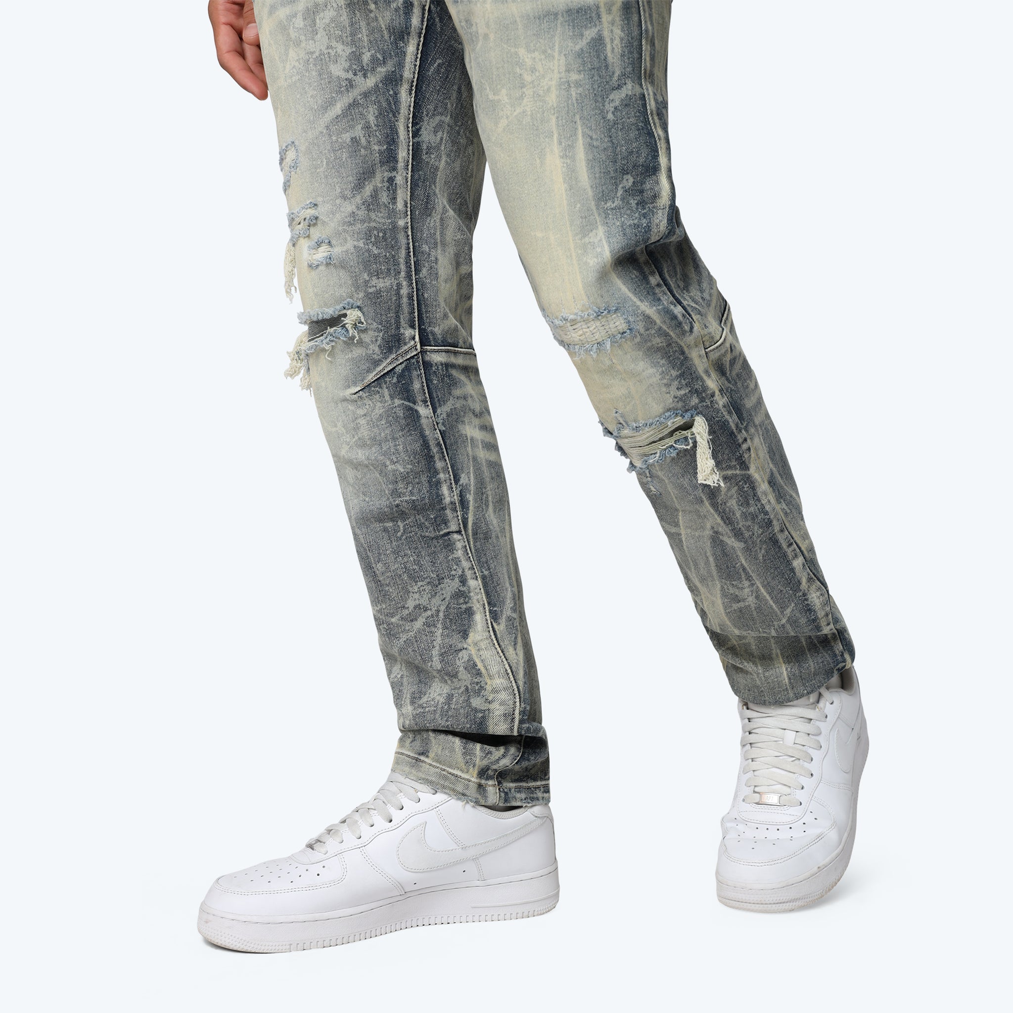 Men's Smoke Rise Slim Gradation Effect Jeans Kelly Blue