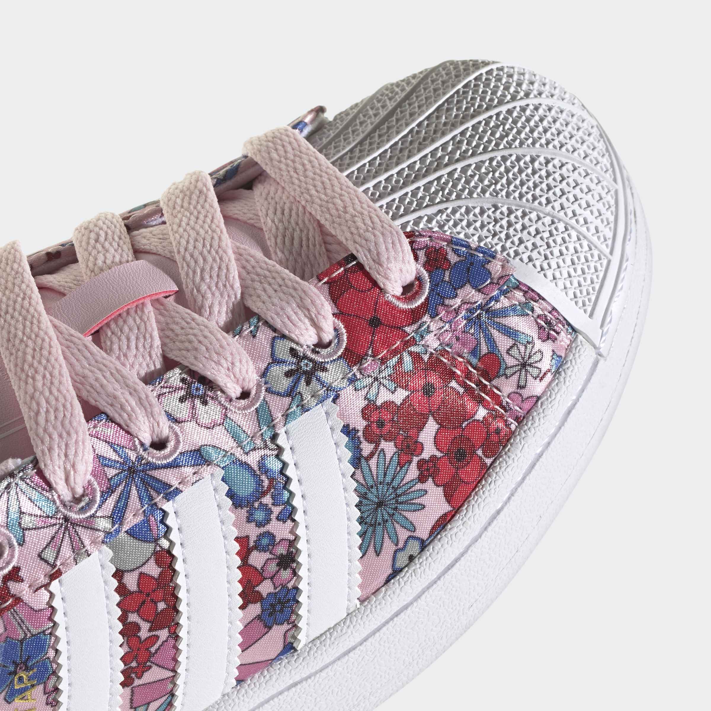 Big Kids adidas Originals Superstar II x Liberty London Shoes Clear Pink