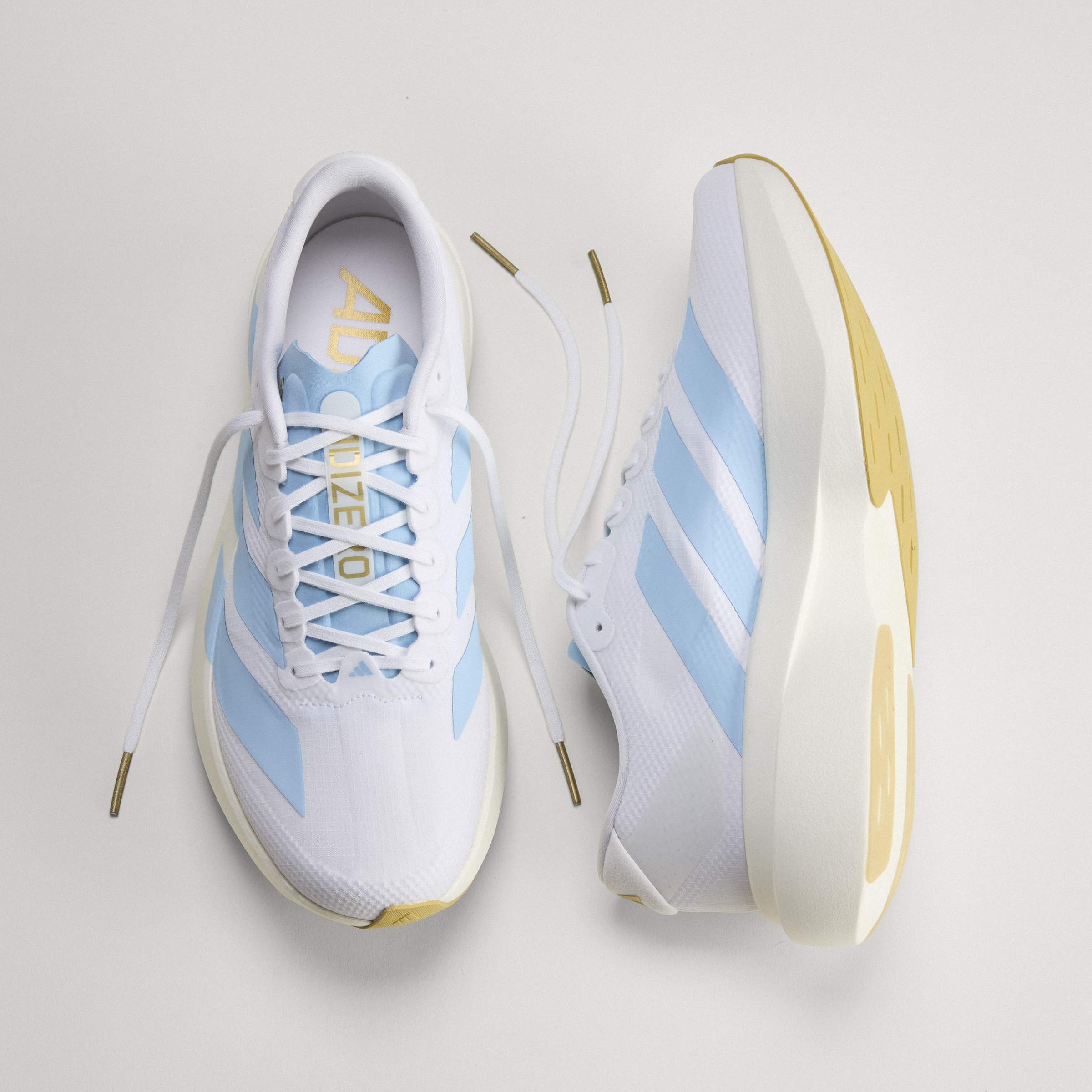 Men's adidas Running Adizero Evo SL Woven Shoes Cloud White / Clear Blue