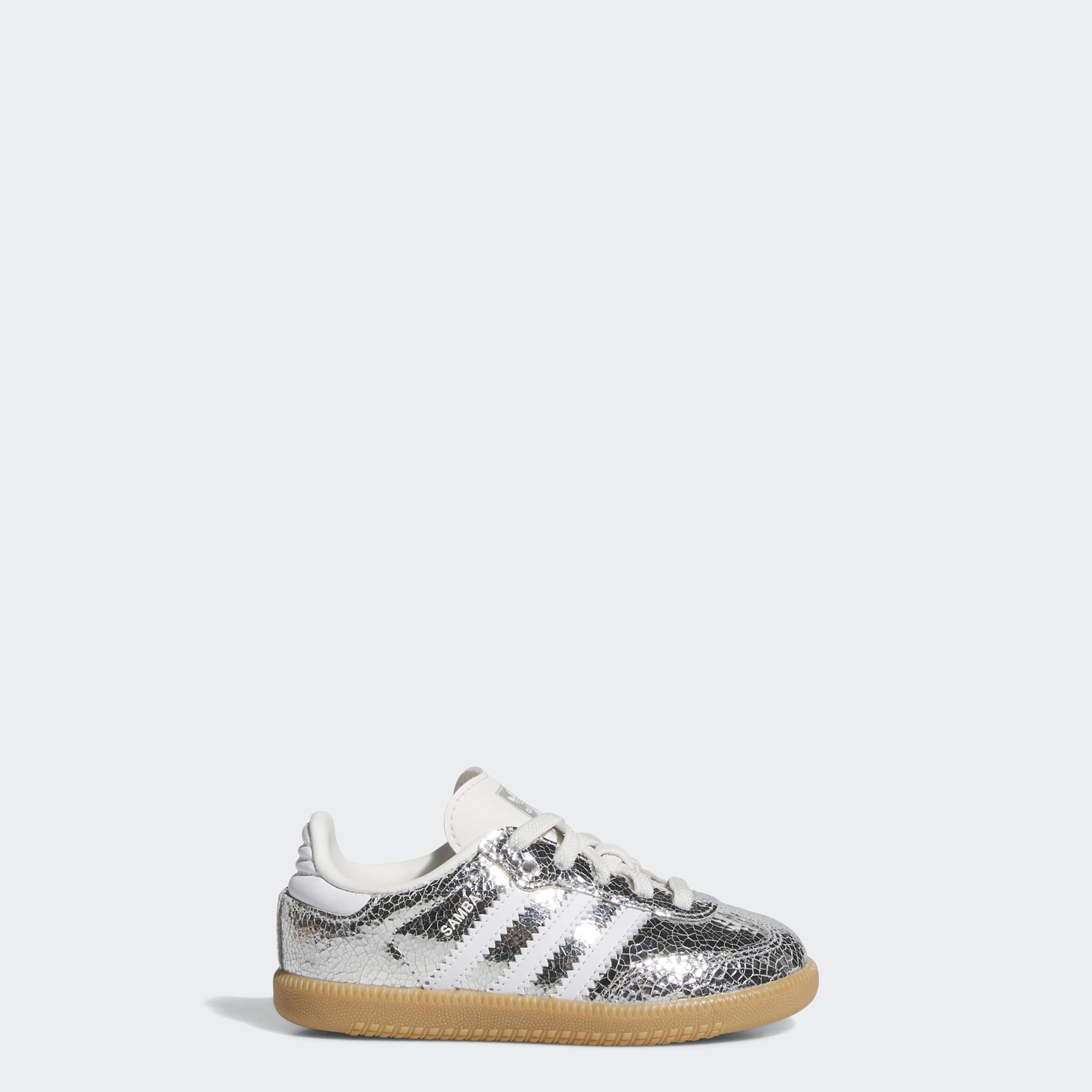 Toddlers adidas Originals Samba OG Shoes Silver Metallic / Cloud White / Gum