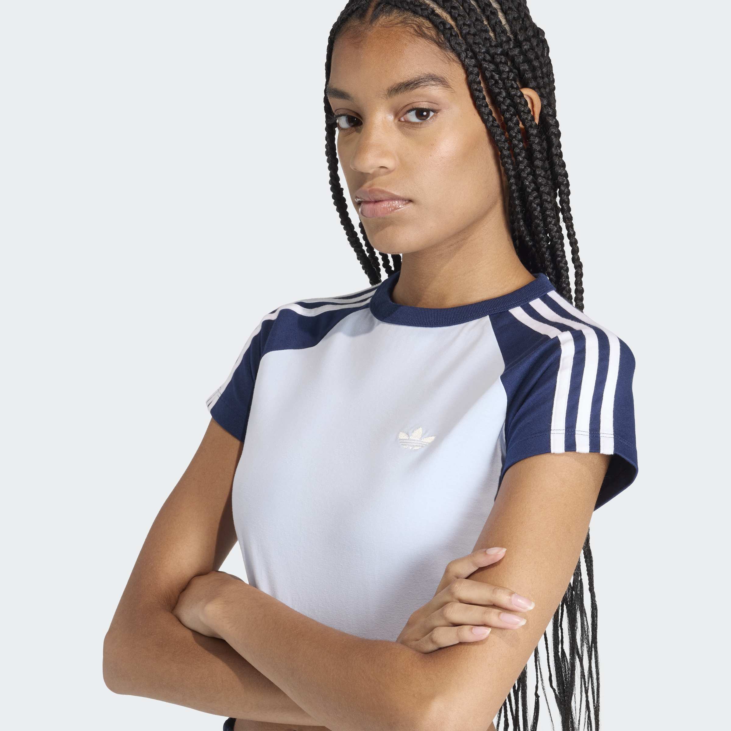 Women's adidas Originals SST Baby Tee Crystal Sky / Night Indigo