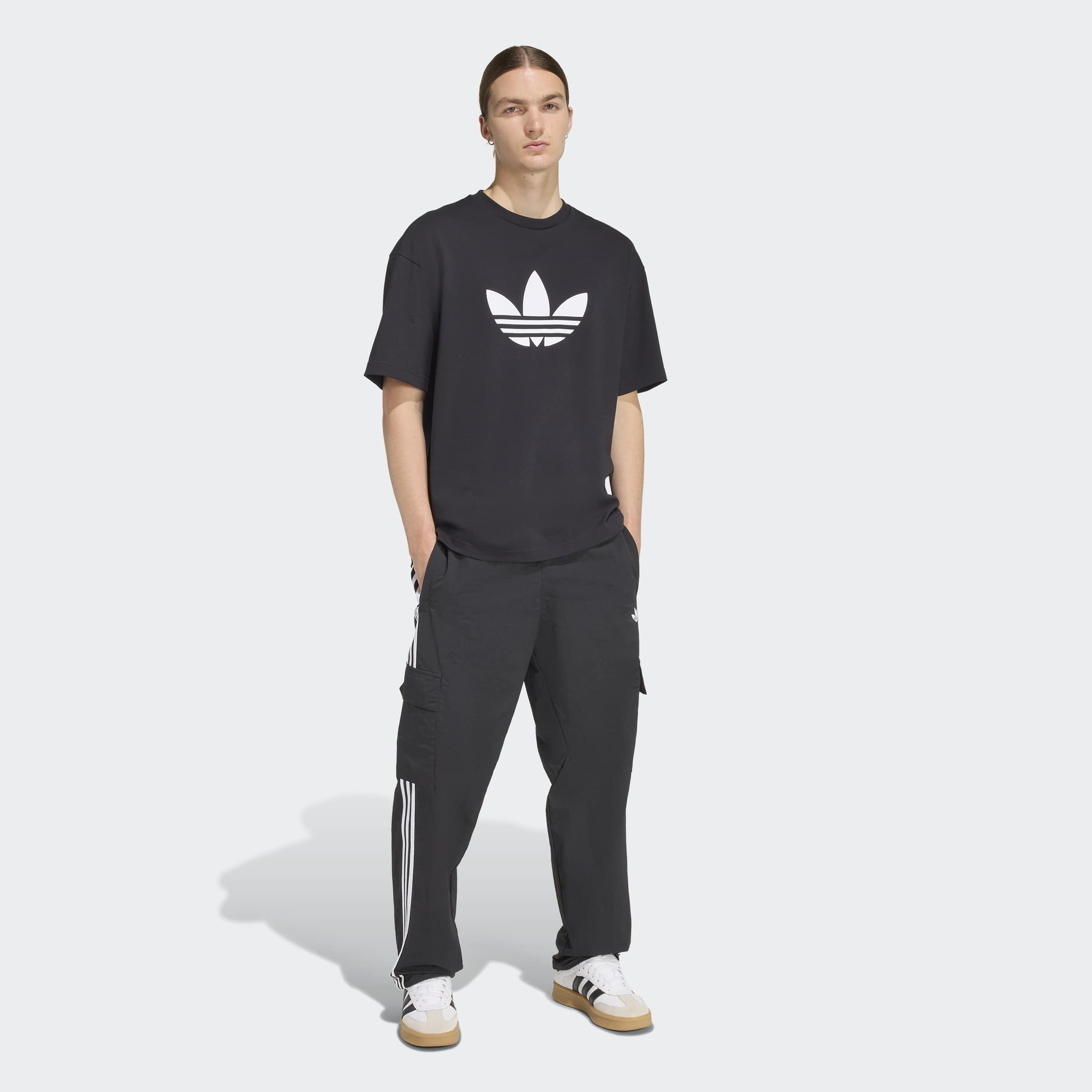 Men's adidas Originals Adicolor Trefoil Tee Black