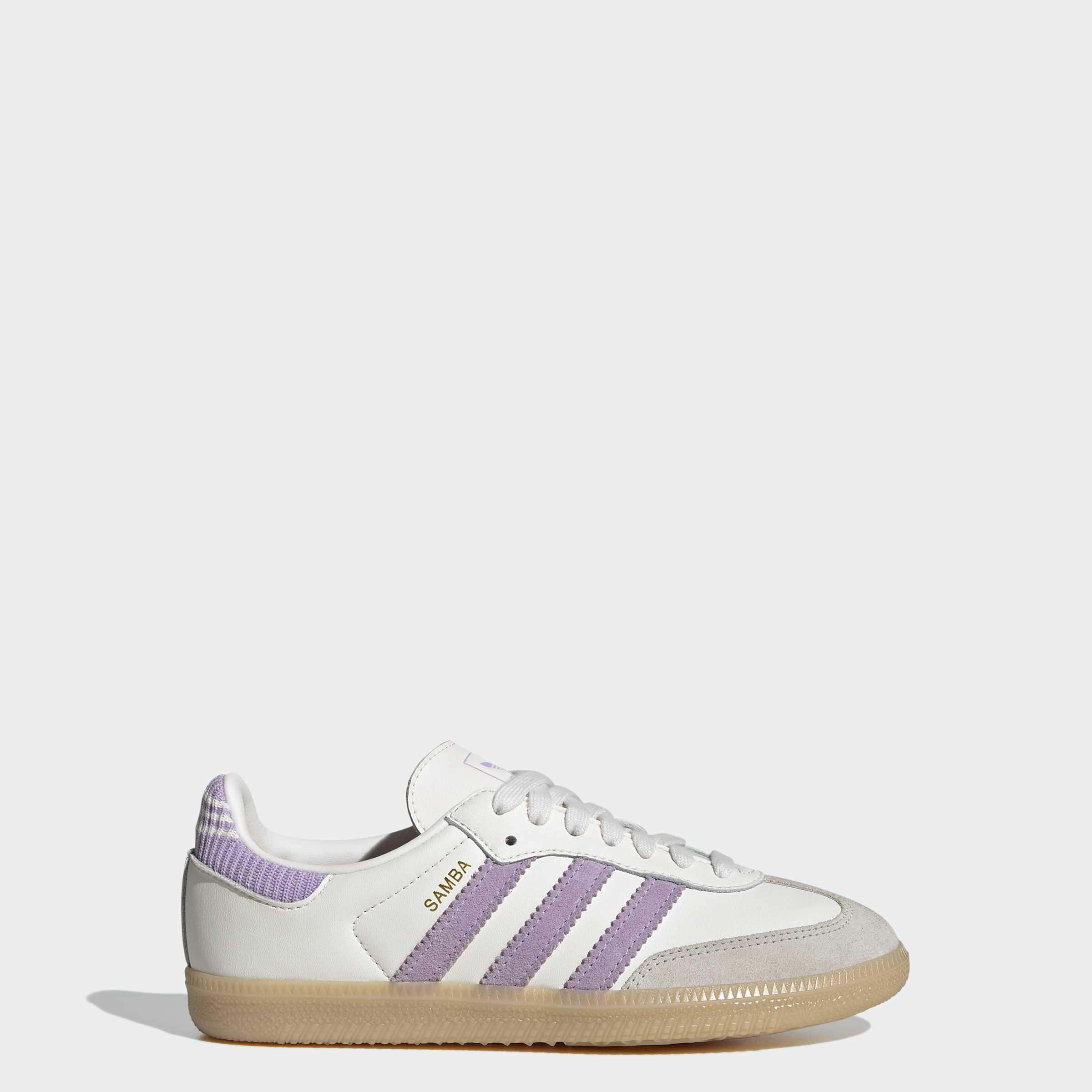 Big Kids adidas Originals Samba OG Shoes Cloud White / Powder Plum