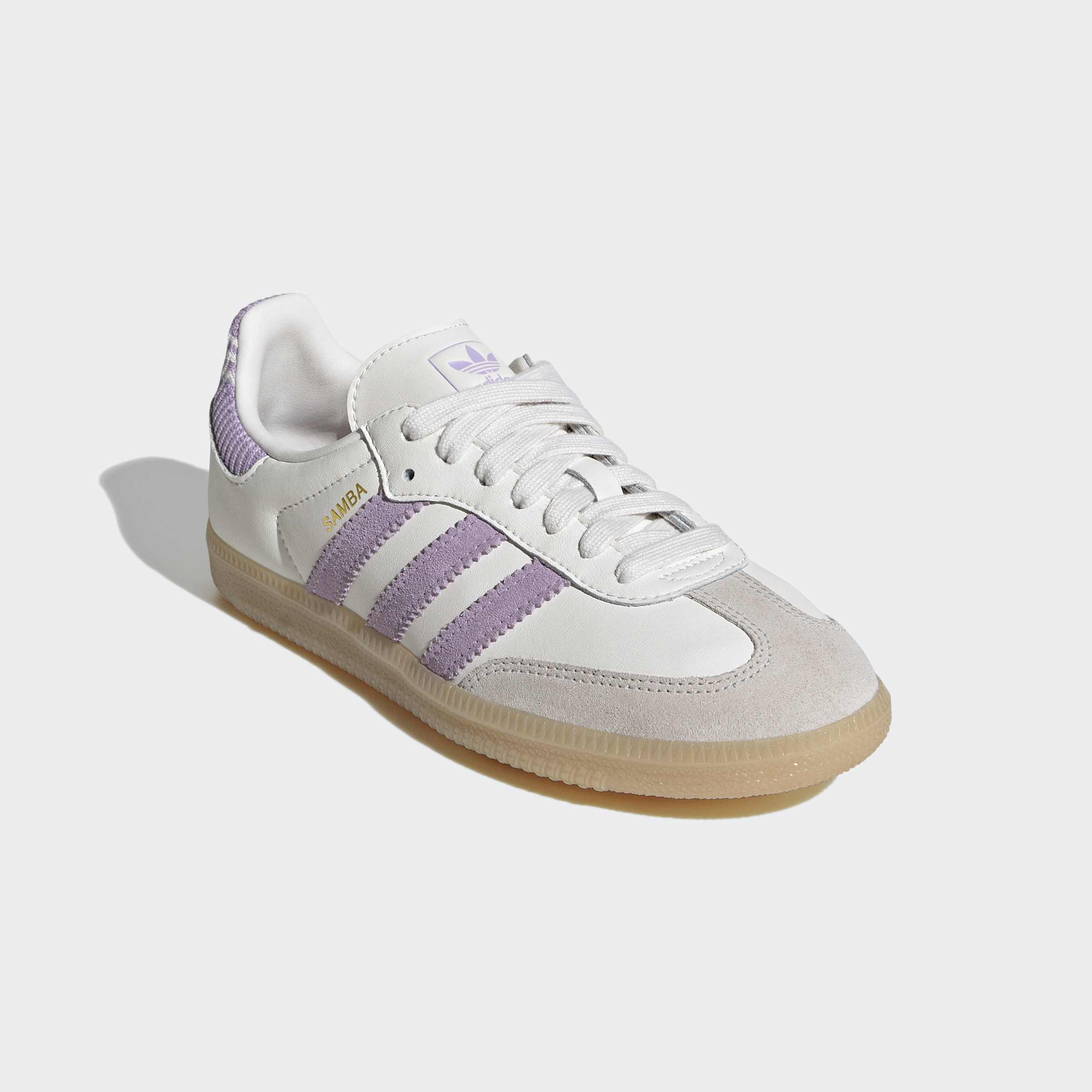 Big Kids adidas Originals Samba OG Shoes Cloud White / Powder Plum