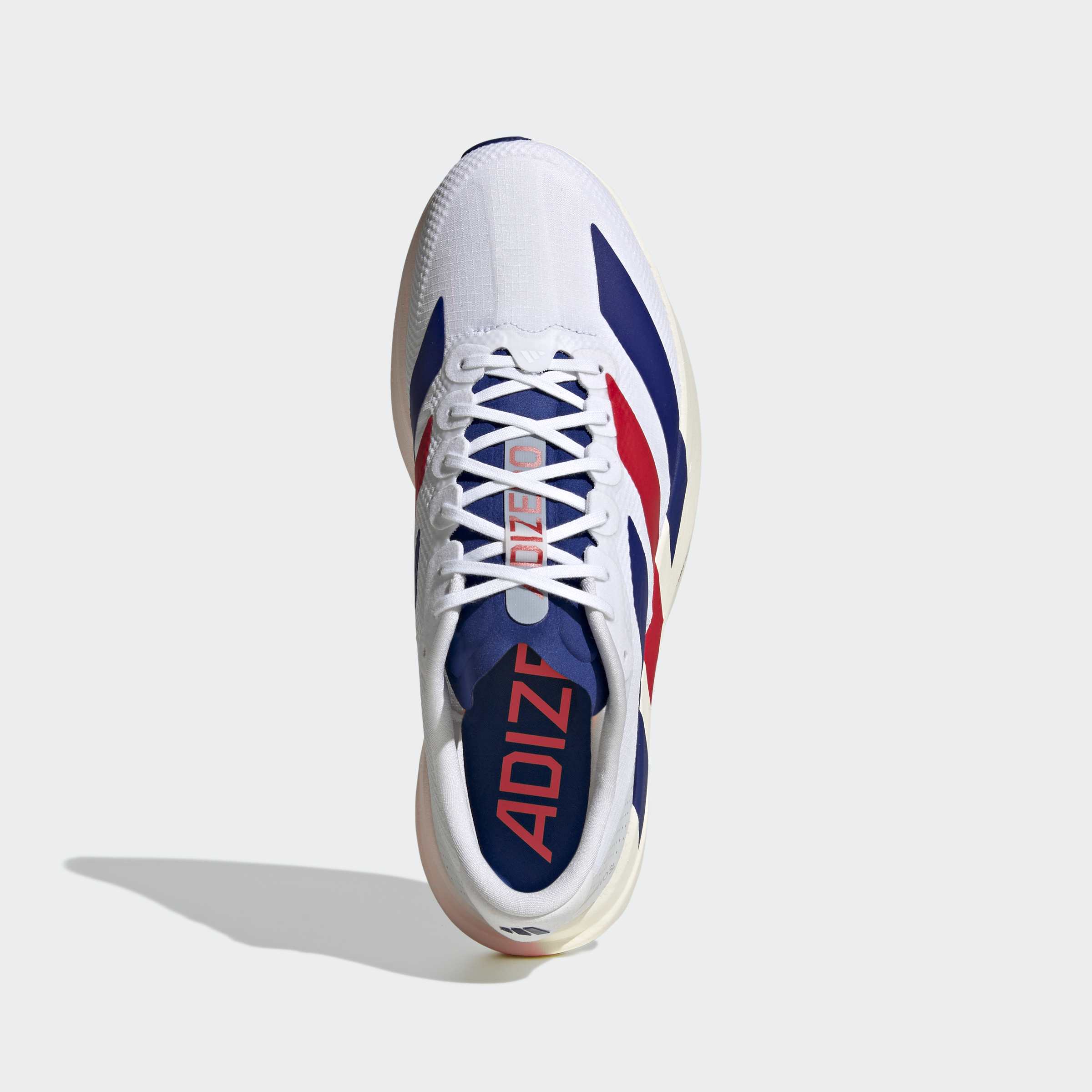 Men's adidas Running Adizero Evo SL Woven Shoes Cloud White / Mystery Ink / Pure Ruby