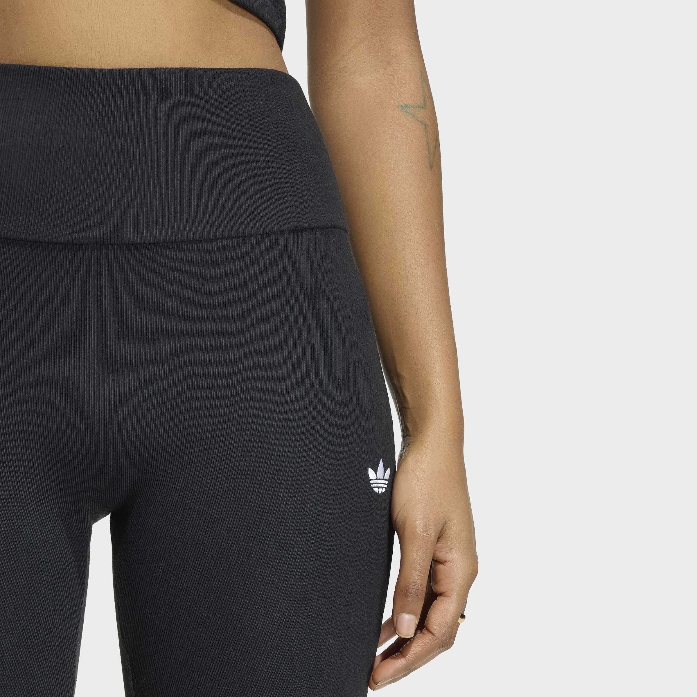 Women's adidas Originals Essentials Rib Flared Leggings Black