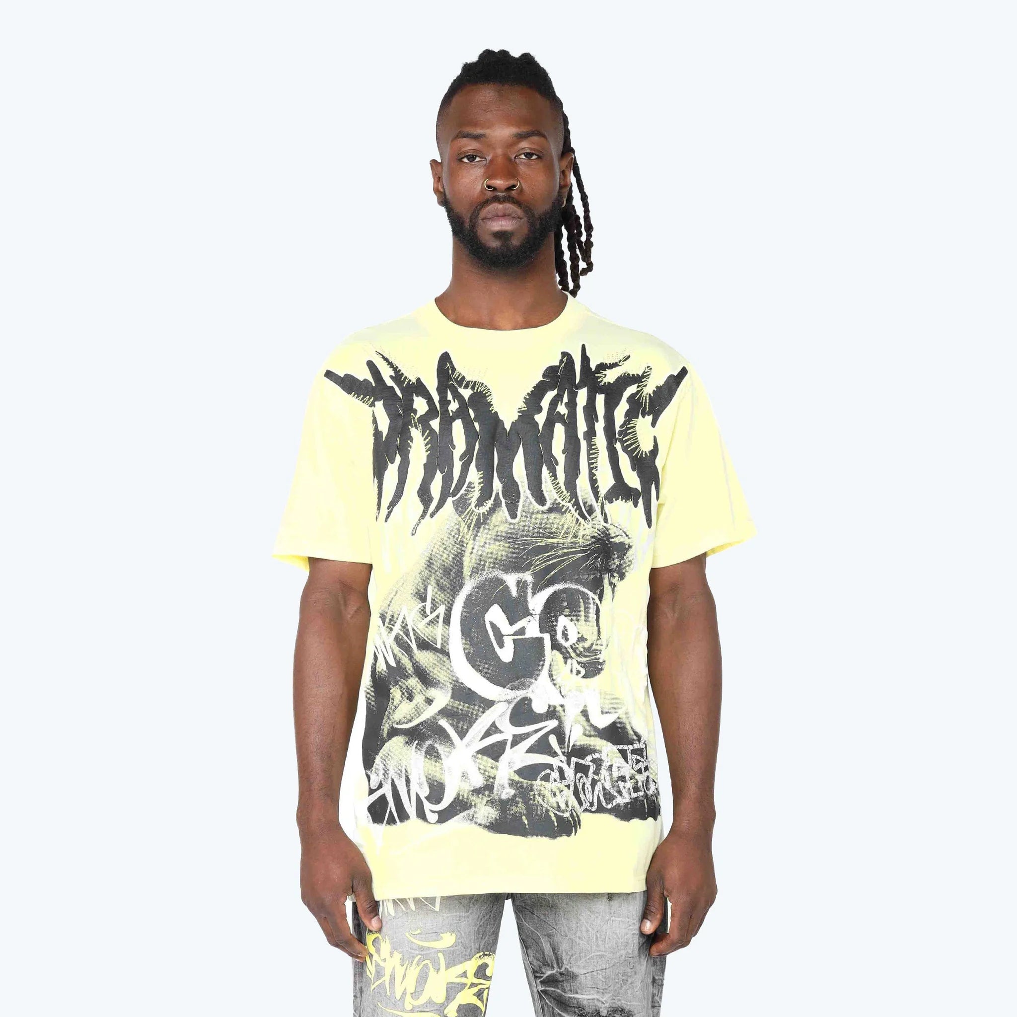 Men's Smoke Rise Oversized Dystopia T-Shirt Wax Yellow