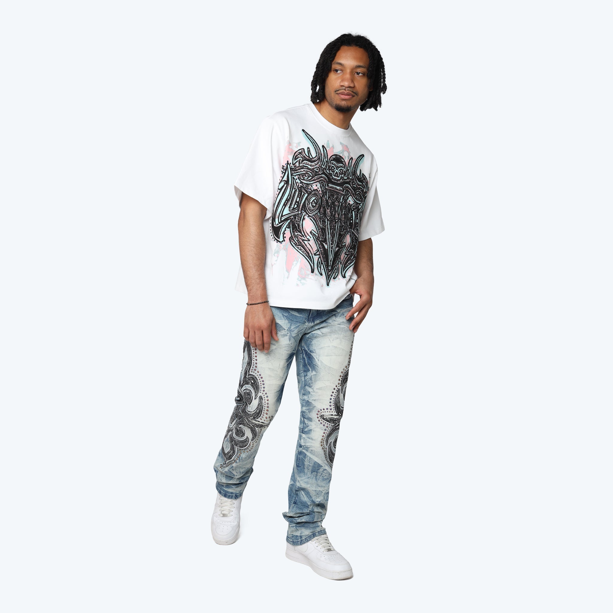 Men's Smoke Rise Wide Cropped Luminous T-Shirt White