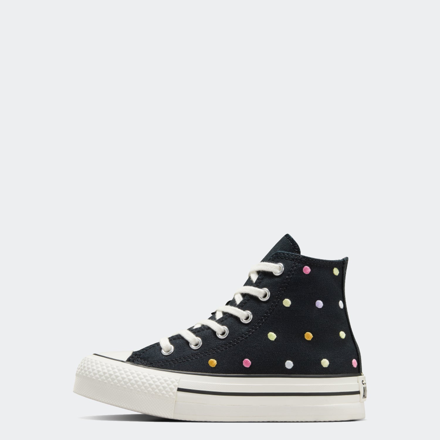 Little Kid Converse Chuck Taylor All Star Embroidered Polka Dots Platform Shoes