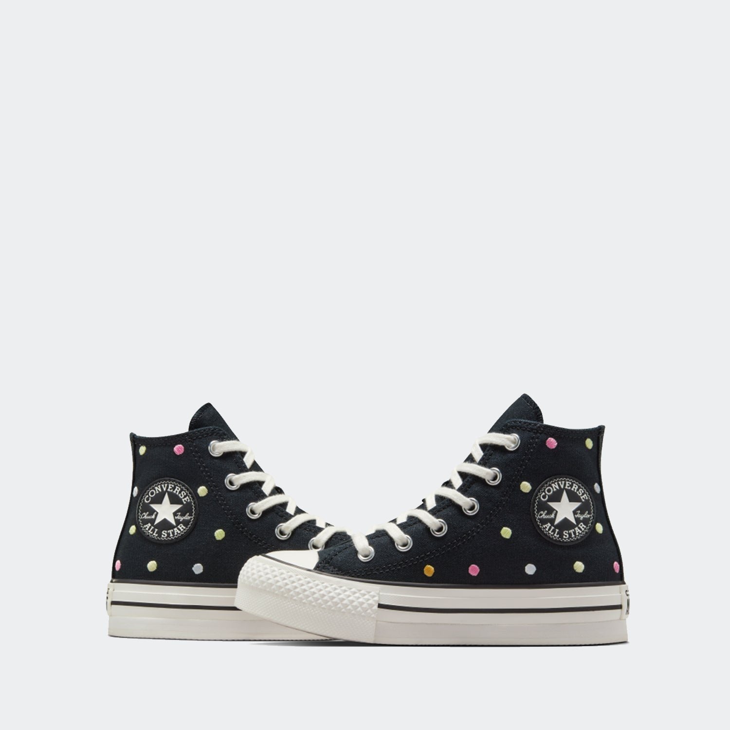 Little Kid Converse Chuck Taylor All Star Embroidered Polka Dots Platform Shoes