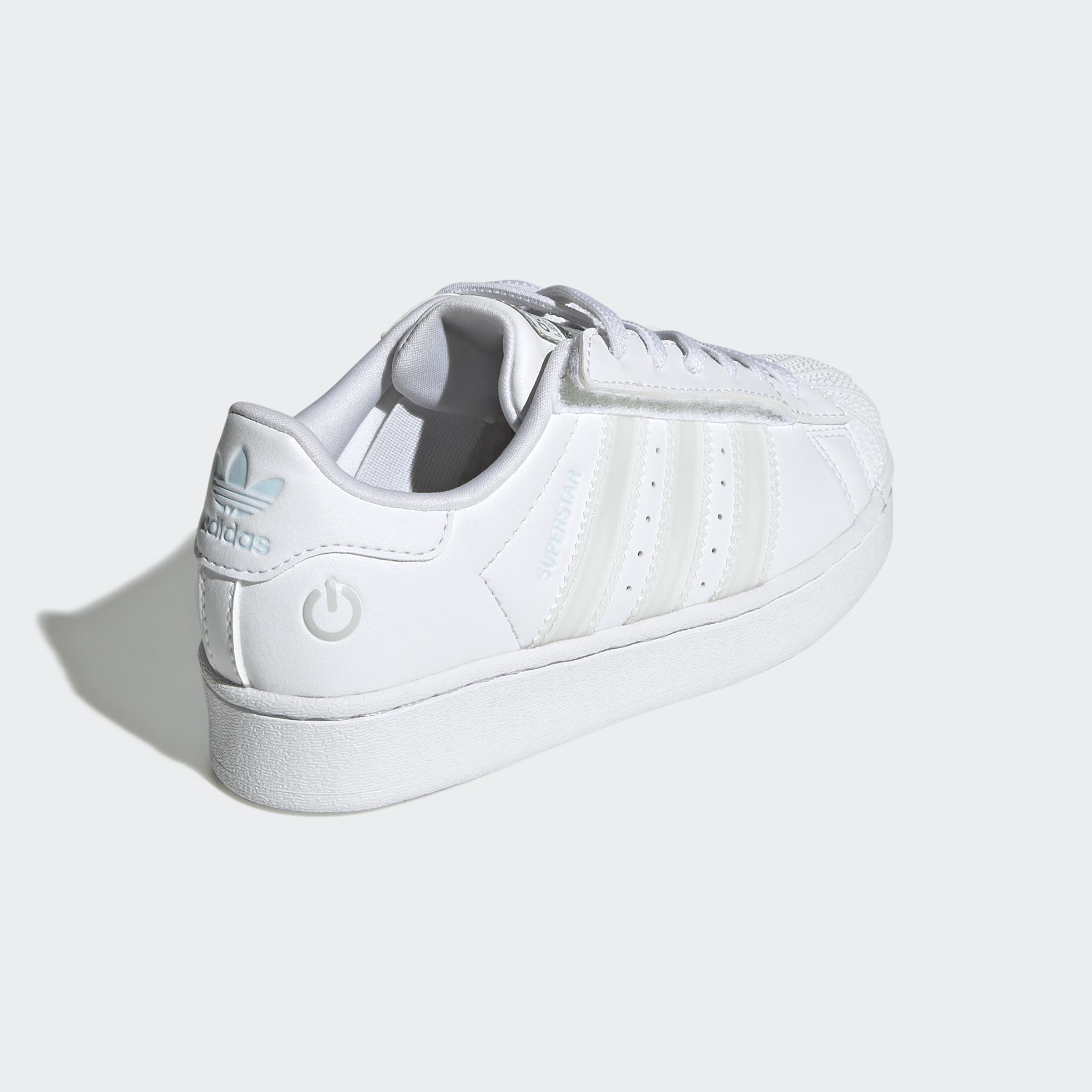 Little Kids adidas Originals Superstar LED Lights Comfort Closure Elastic Lace Shoes Cloud White