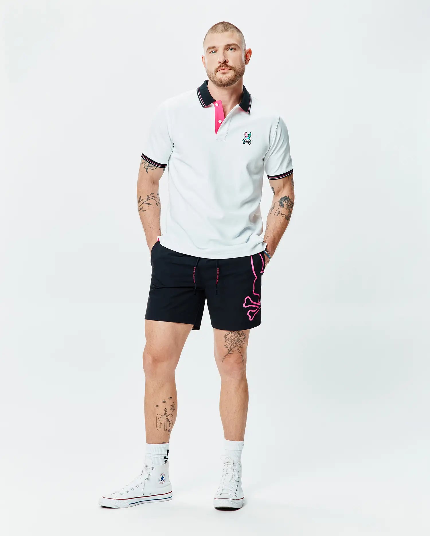 Men's Psycho Bunny Duncan Swim Trunk Black