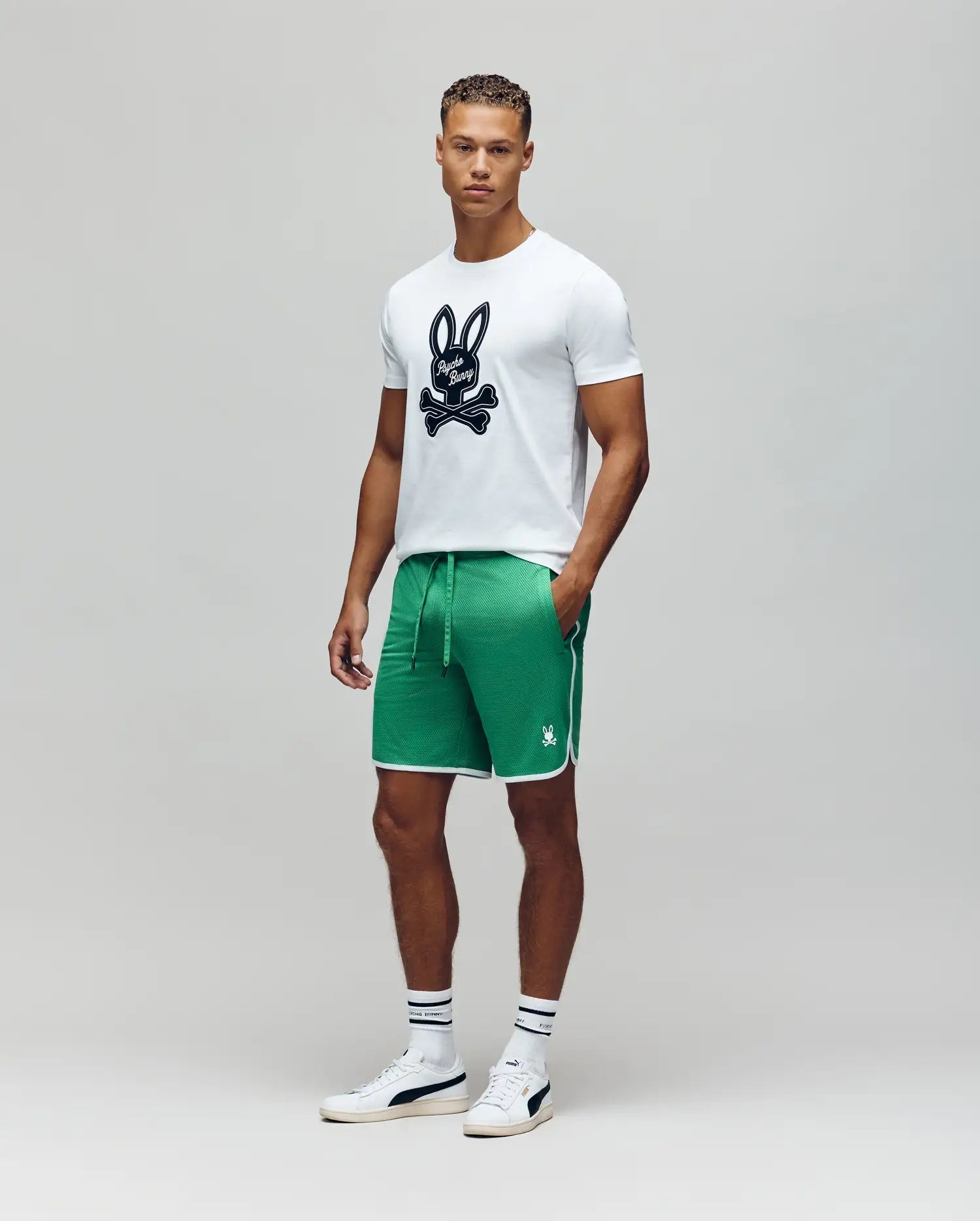 Men's Psycho Bunny Derek Center Graphic Tee White