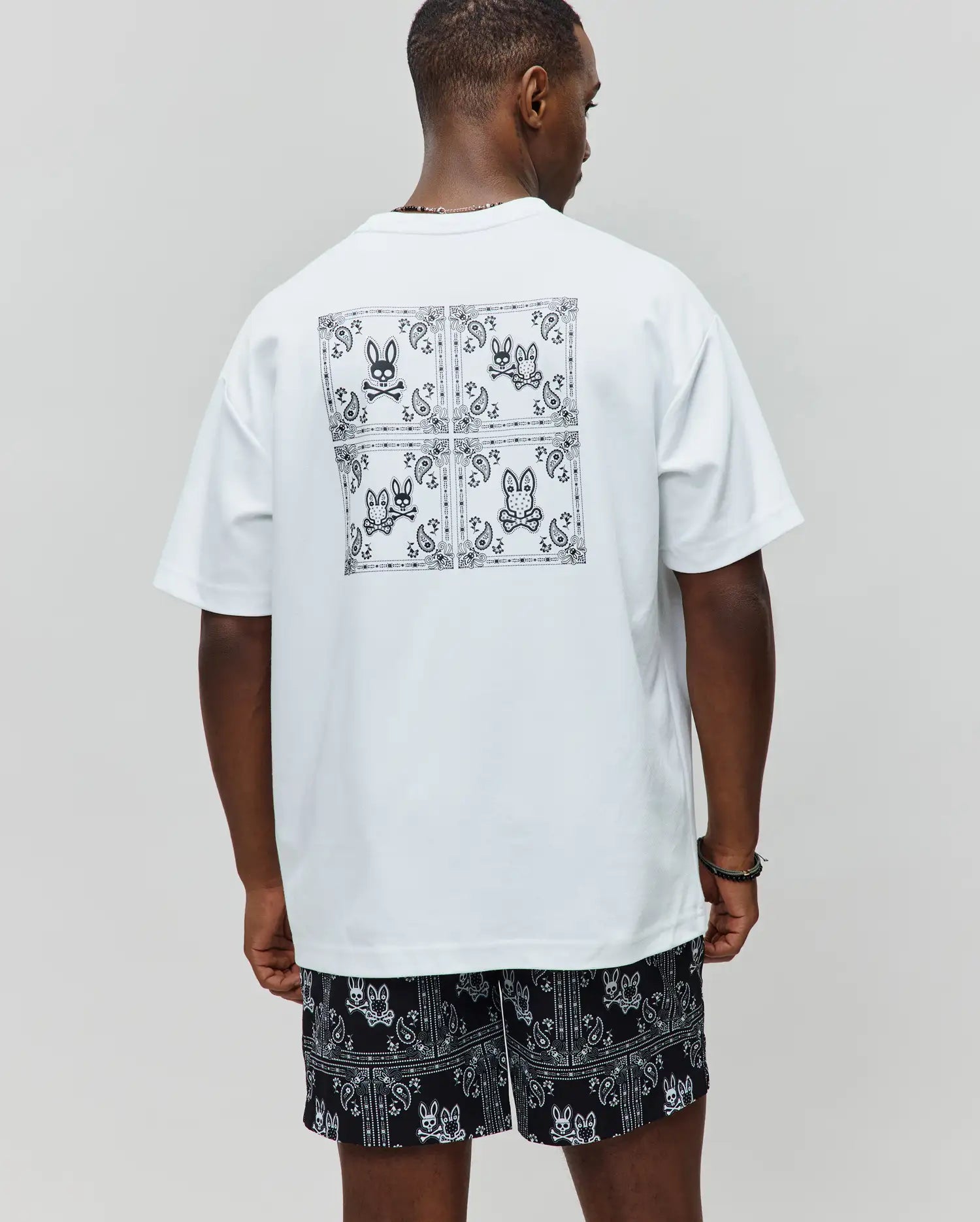 Men's Psycho Bunny Luke Back Graphic Tee White