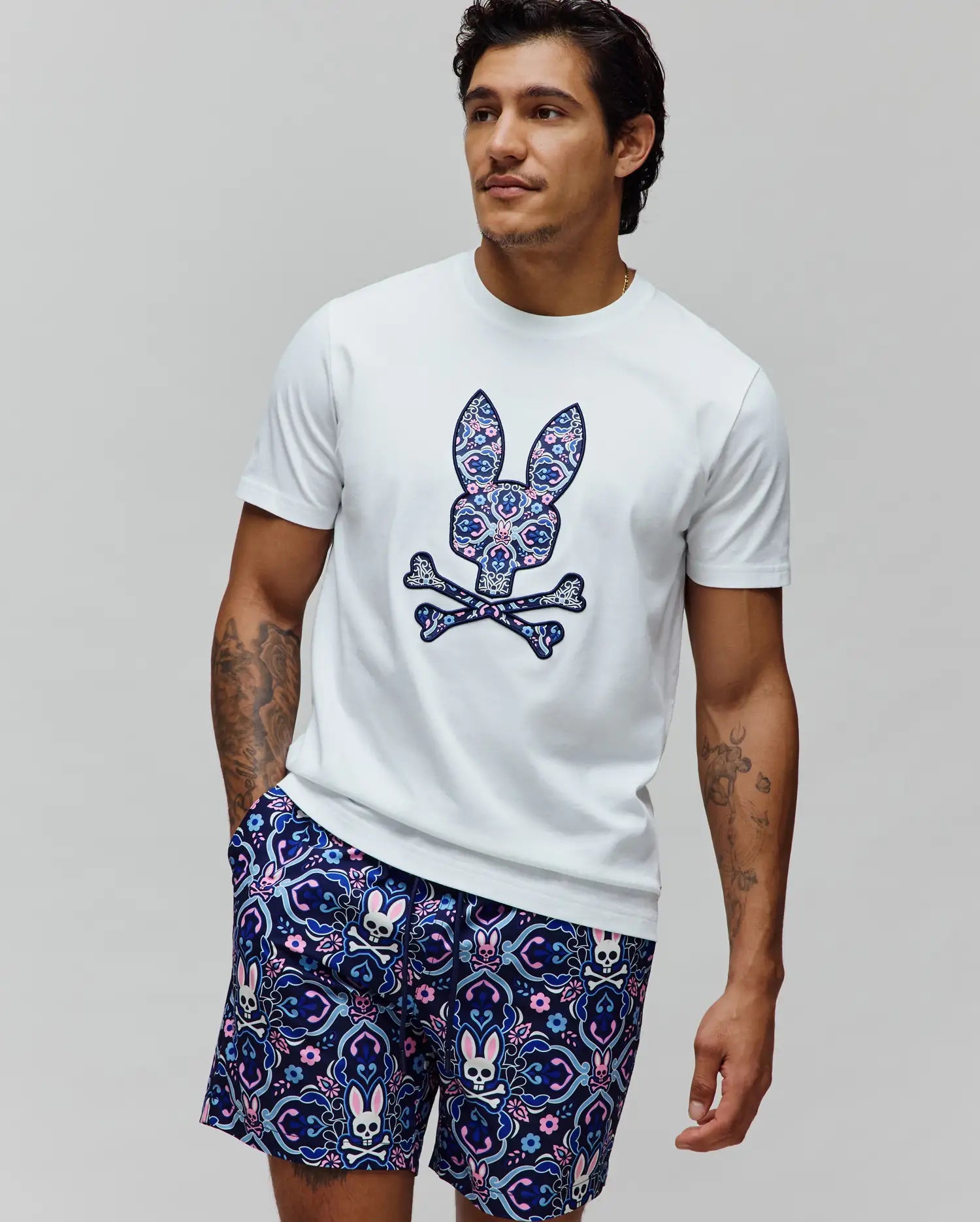 Men's Psycho Bunny Luke Graphic Tee White