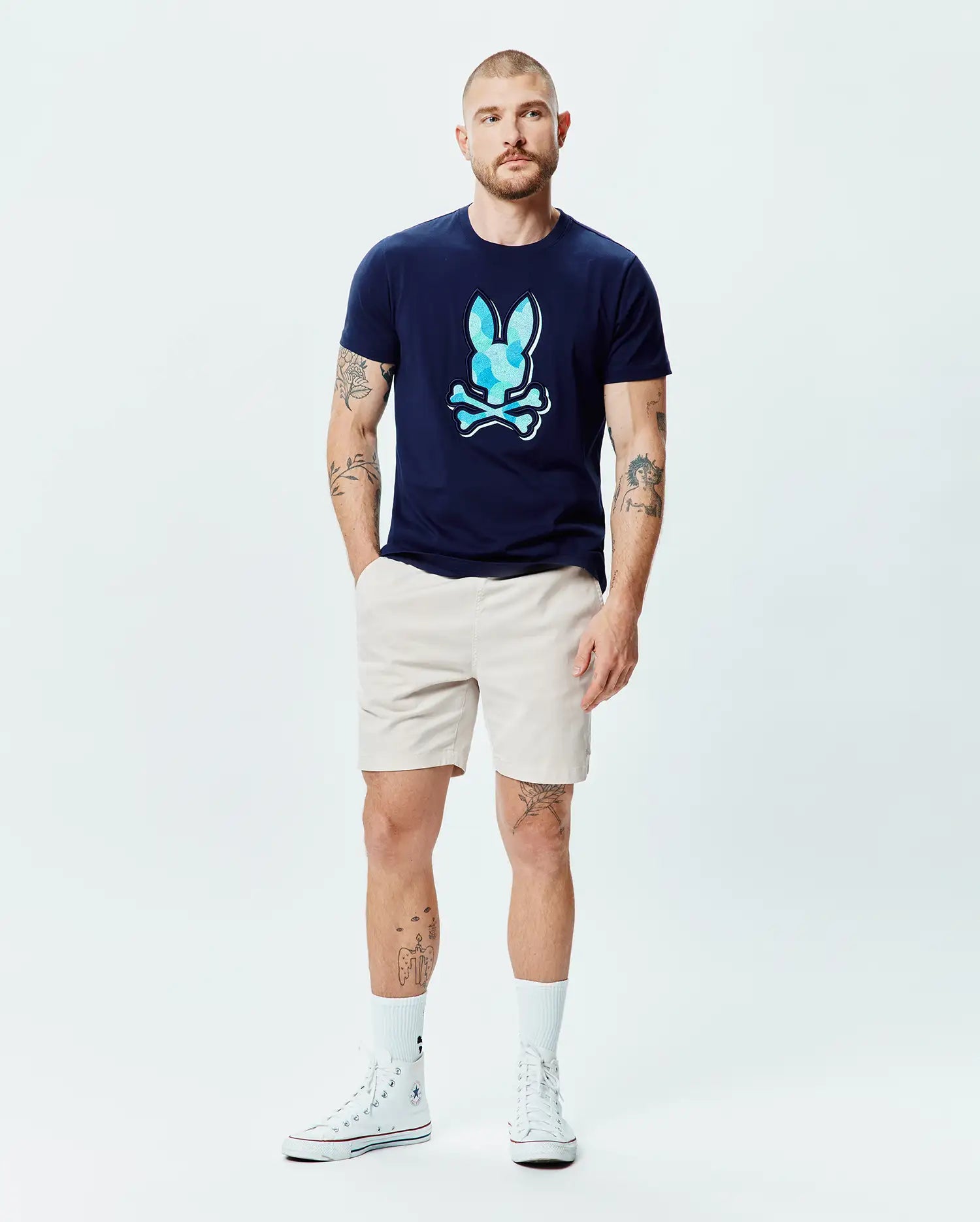Men's Psycho Bunny Ethan Graphic Tee Evening Blue