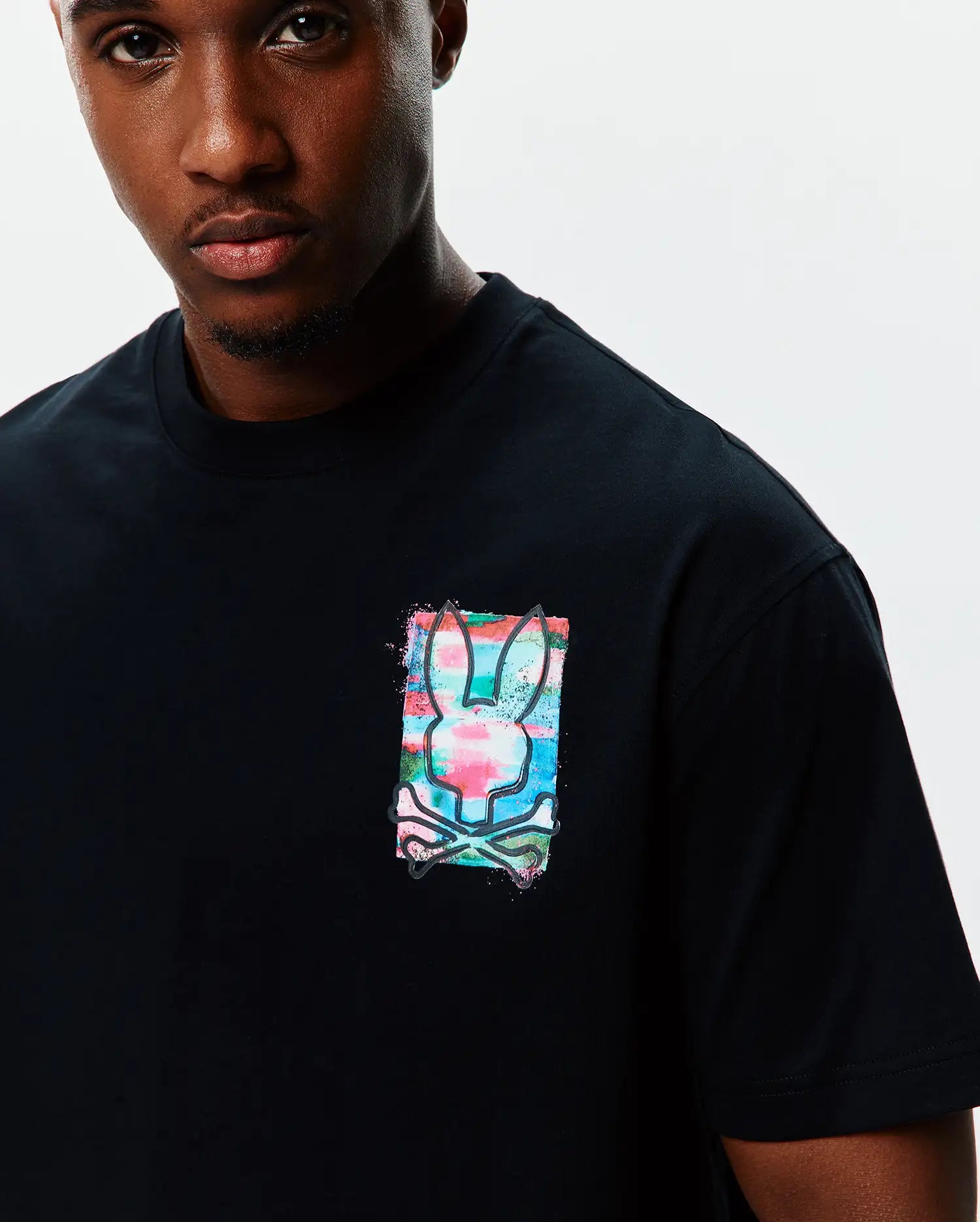 Men's Psycho Bunny Issac Oversized Tee Black
