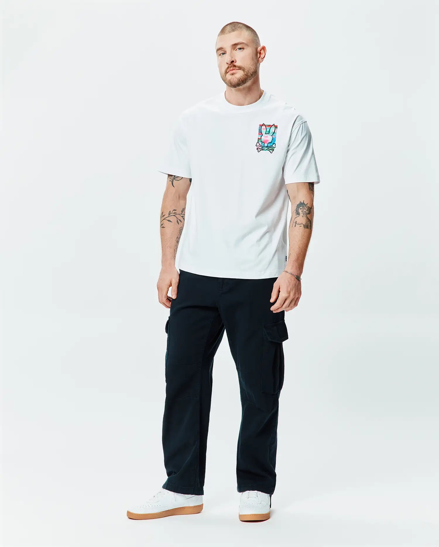Men's Psycho Bunny Issac Oversized Tee White