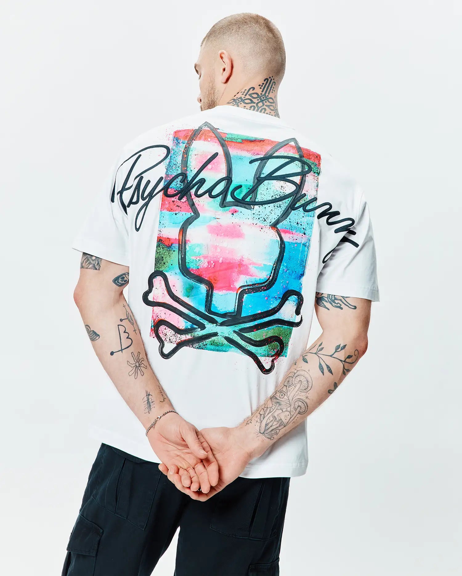 Men's Psycho Bunny Issac Oversized Tee White